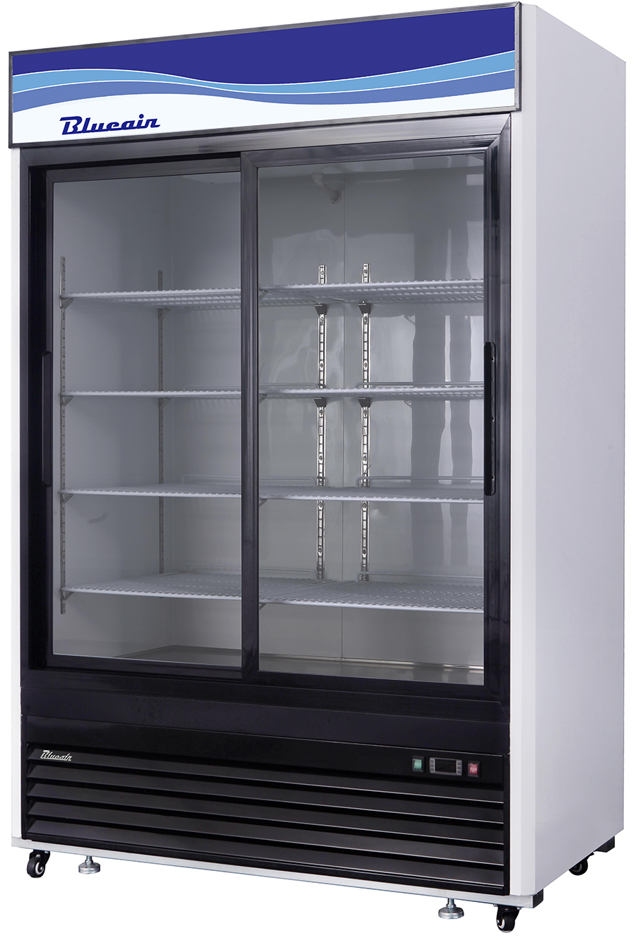 Blue Air - BKGM48SL-HC, 48 CuFt. 2 Glass Door Refrigerator (Sliding), R-290 Refrigerant