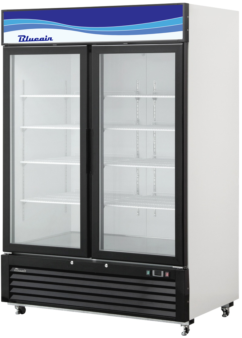 Blue Air - BKGM49-HC, 49 CuFt. 2 Glass Doors Refrigerator (Swing), R-290 Refrigerant