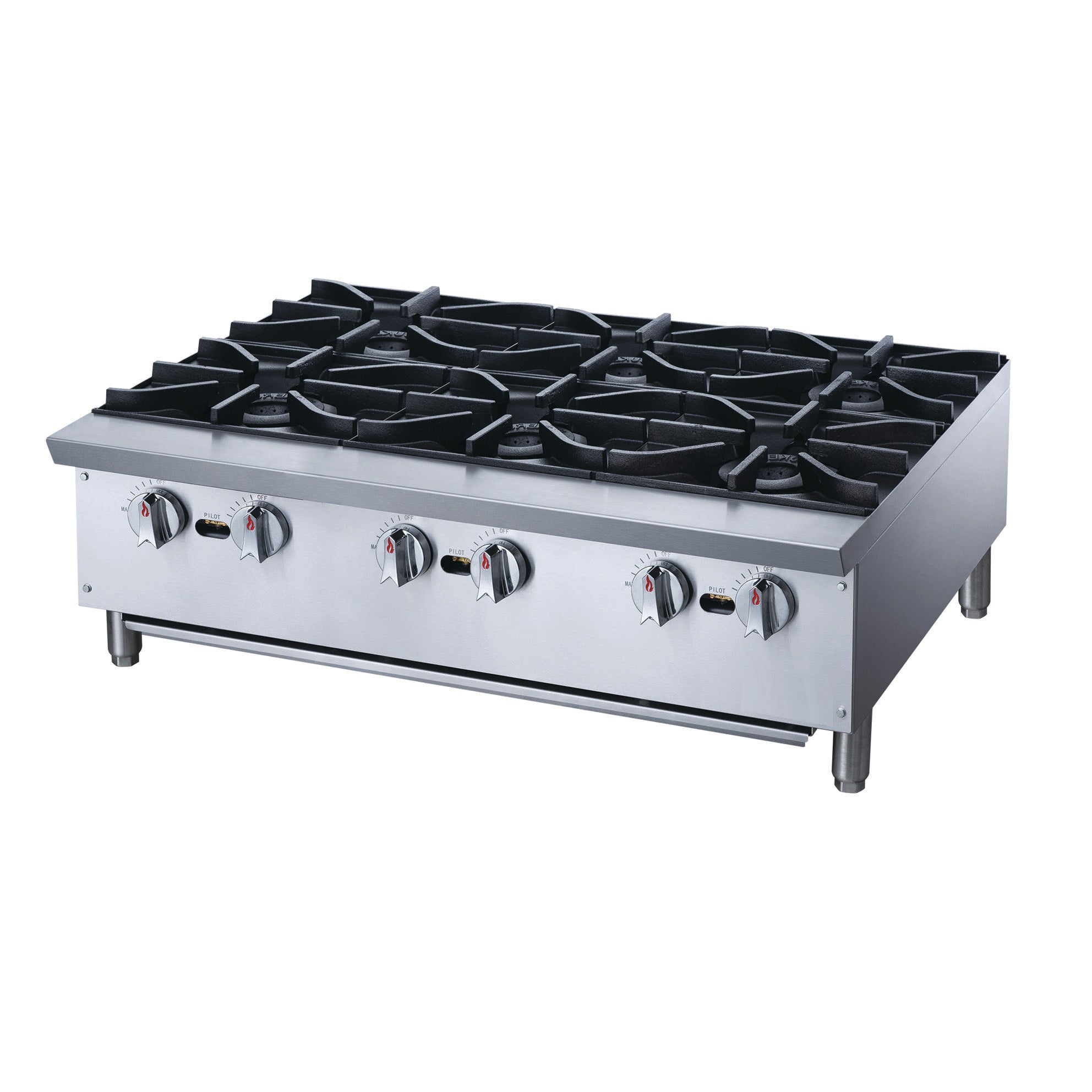 Chef AAA - TCHPA36, Commercial 36" Hot Plate with 6 Burners LP
