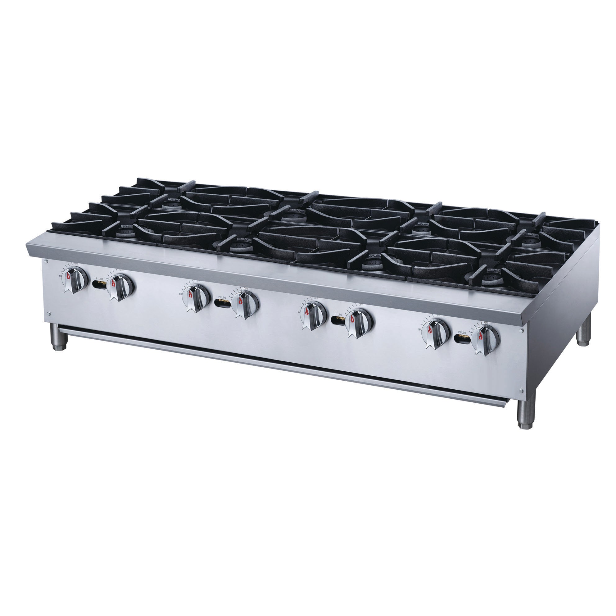 Chef AAA - TCHPA48, Commercial 48" Hot Plate with 8 Burners NG