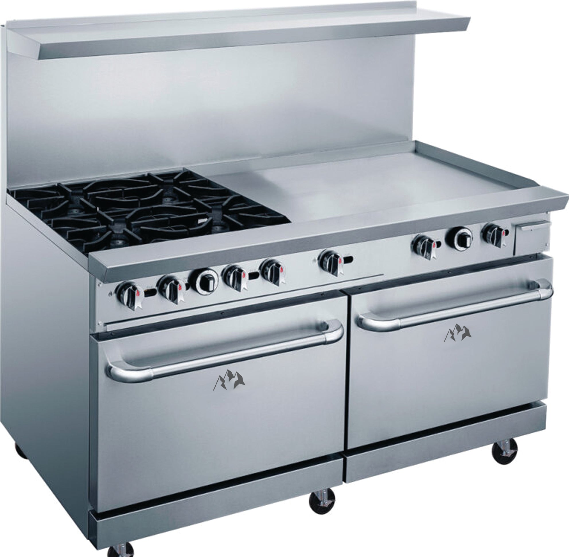 Chef AAA - TCR60-4B36GM-NG, Commercial 60" Oven Range Four Open Burner with 36" Griddle Natural Gas