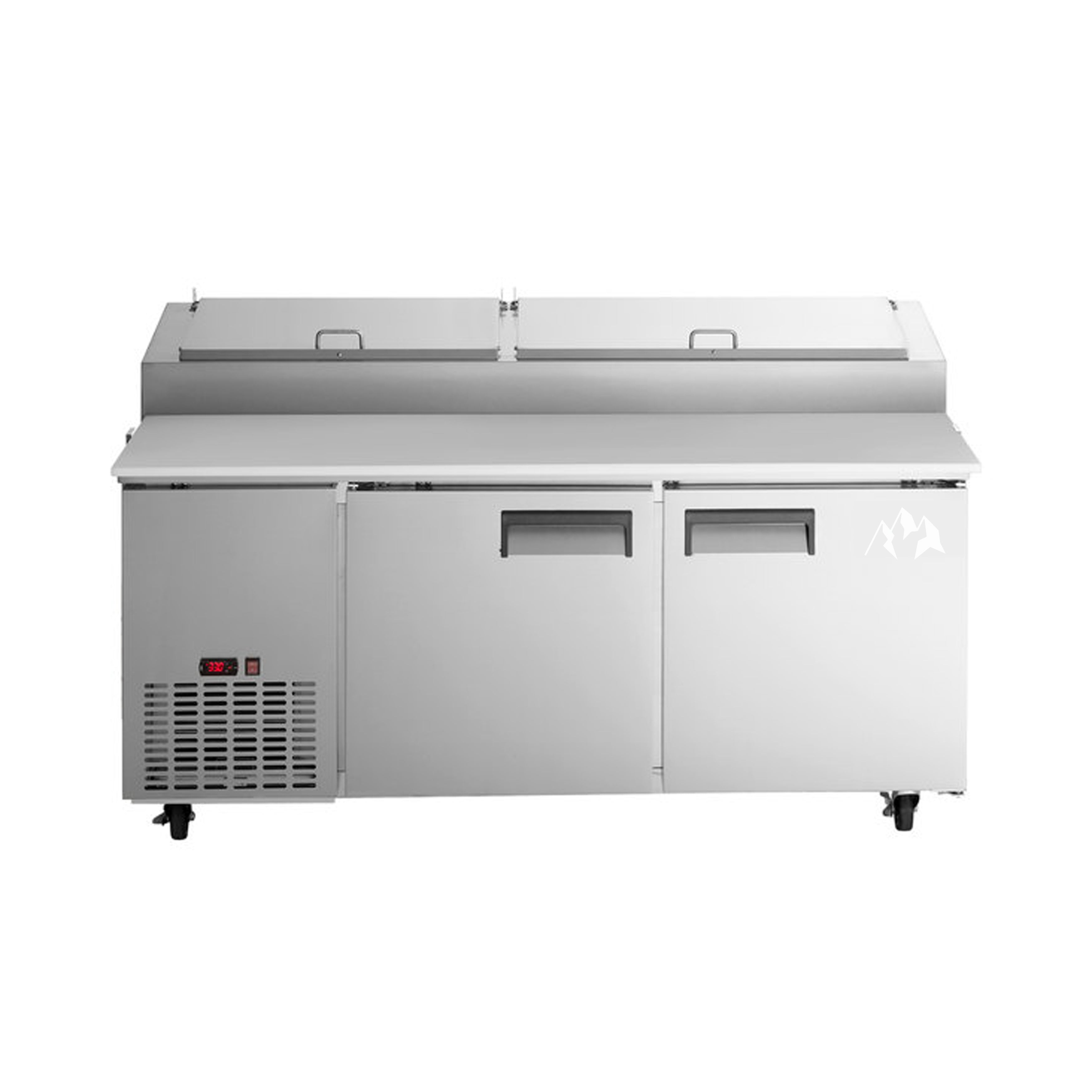 Chef AAA - PICL2-HC, 71" Commercial Sandwich Prep Table Refrigerator 9 Pans 2 Door Stainless Steel 16.9 cu.ft.