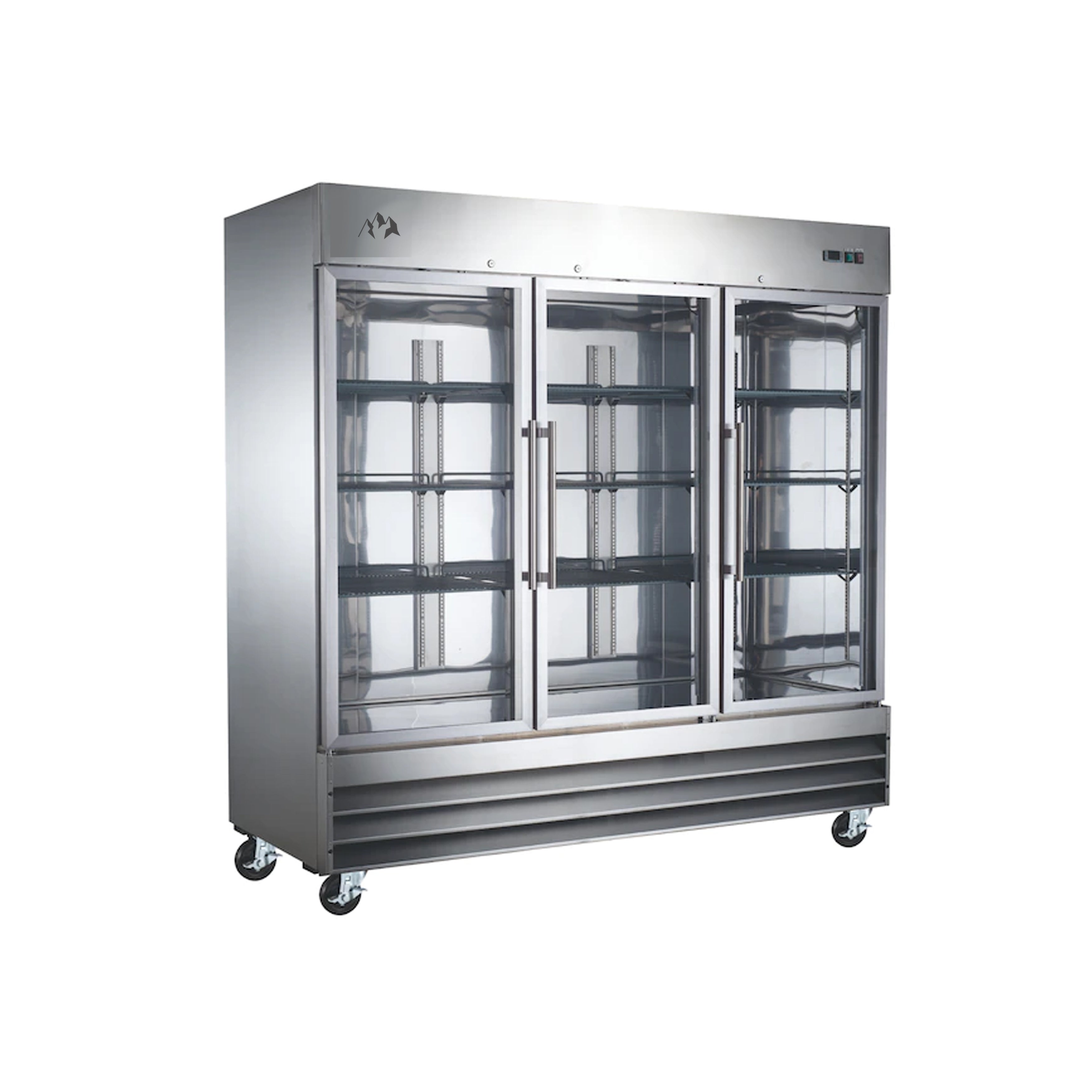 Chef AAA - SS-3R-G-HC, Commercial 80" Reach-In Refrigerator Stainless Steel Glass Door 72 cu.ft.