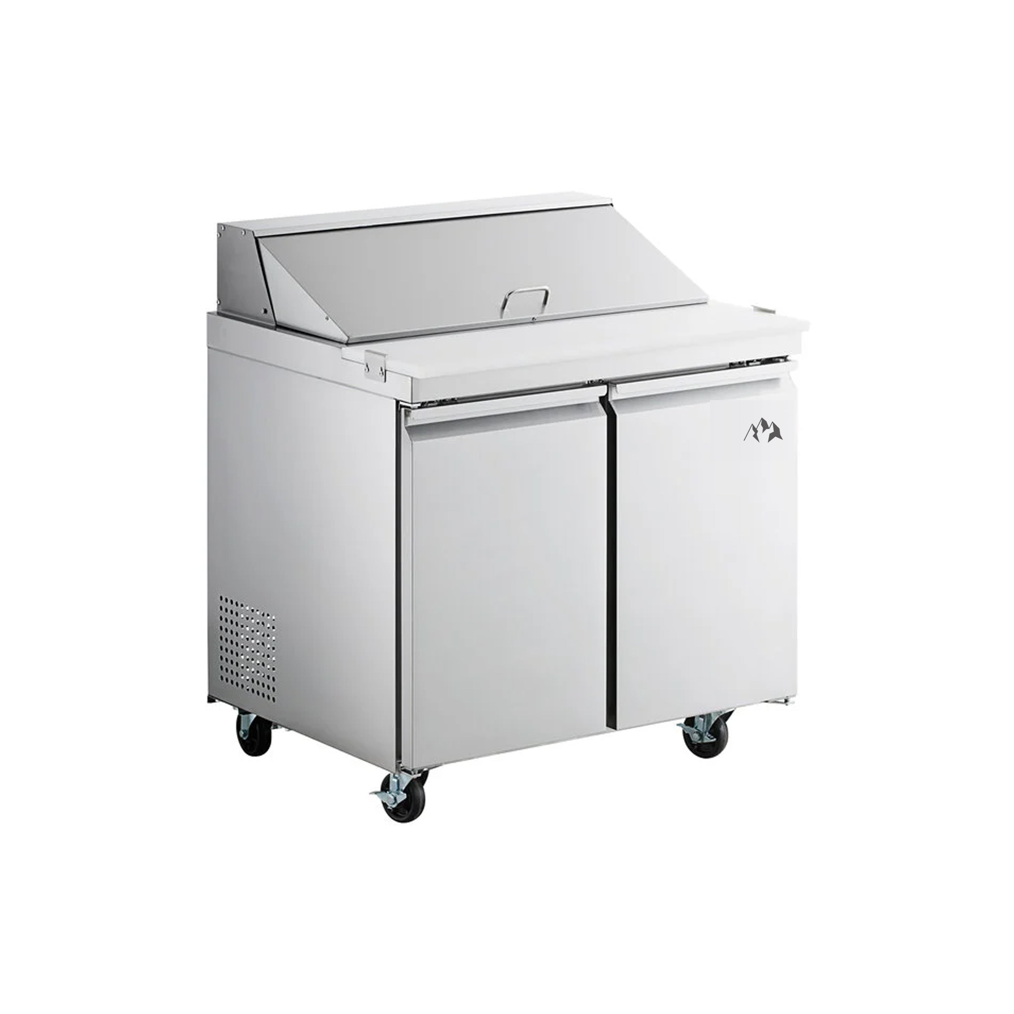 Chef AAA - SS-PT-36-HC, Commercial 36" Sandwich Prep Table Refrigerator 10 Pans 2 Door Stainless Steel 7.6 cu.ft.