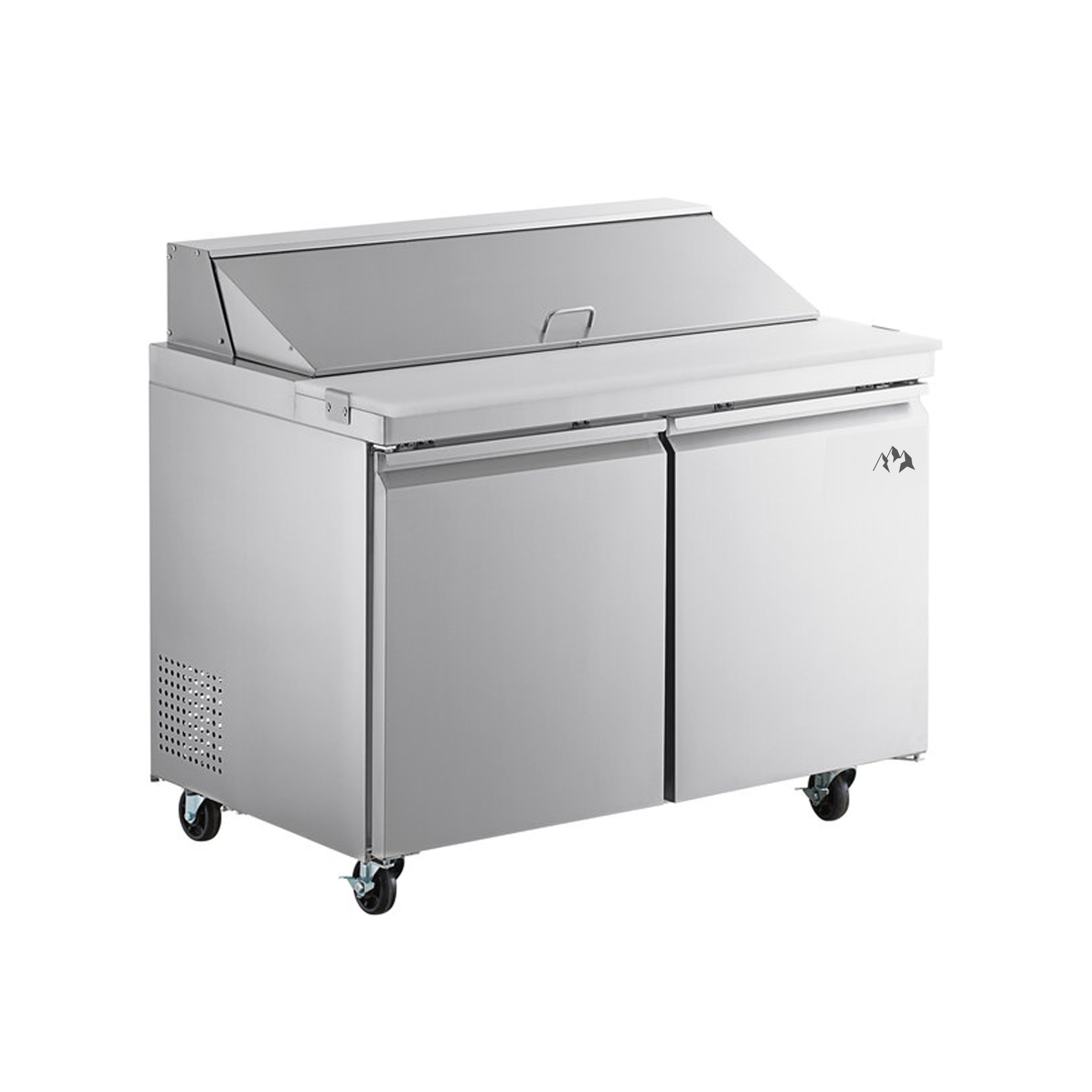 Chef AAA - SS-PT-46-HC, Commercial 46" Sandwich Prep Table Refrigerator 12 Pans 2 Door Stainless Steel 9.5 cu.ft.