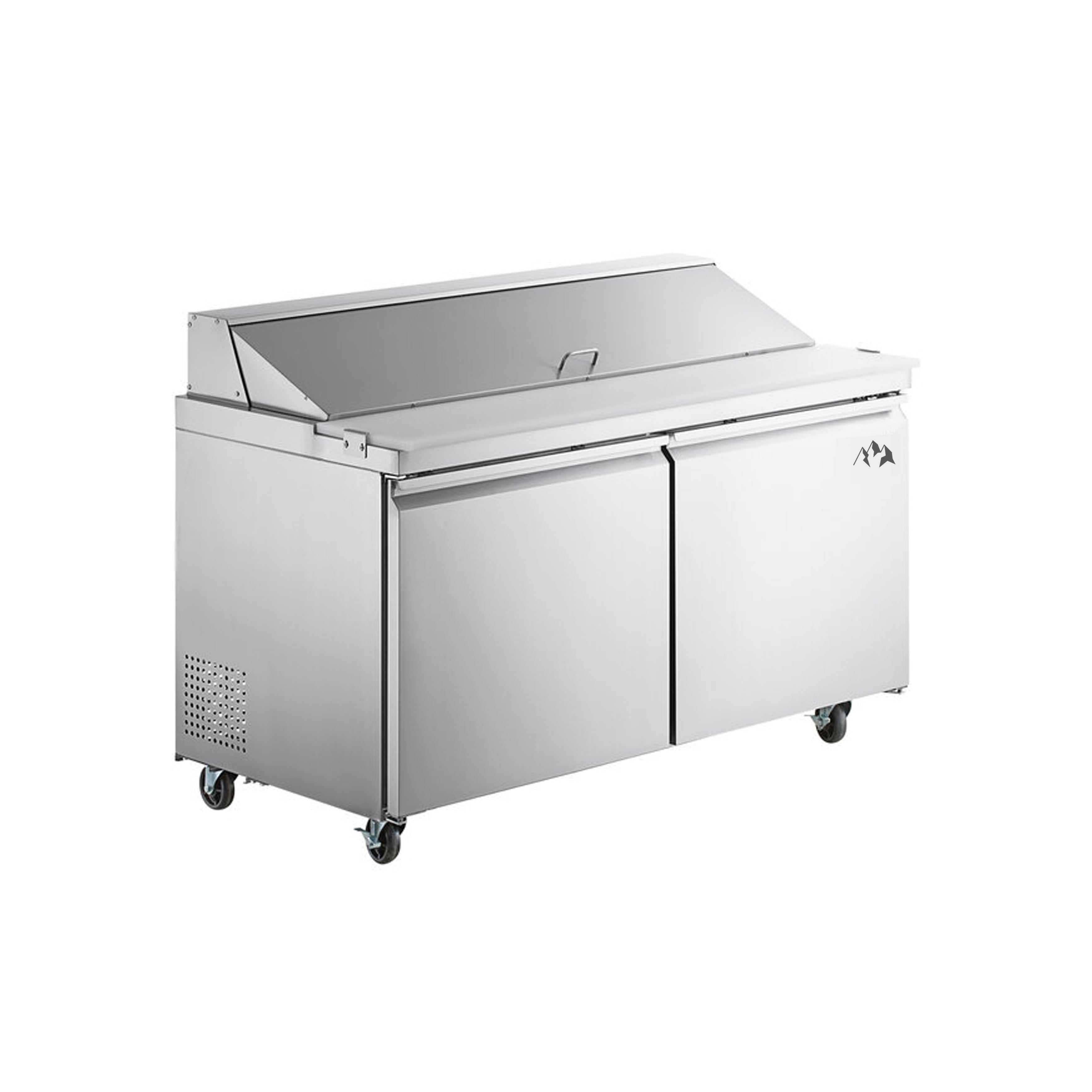 Chef AAA - SS-PT-60-HC, Commercial 60" Sandwich Prep Table Refrigerator 16 Pans 2 Door Stainless Steel 15 cu.ft.