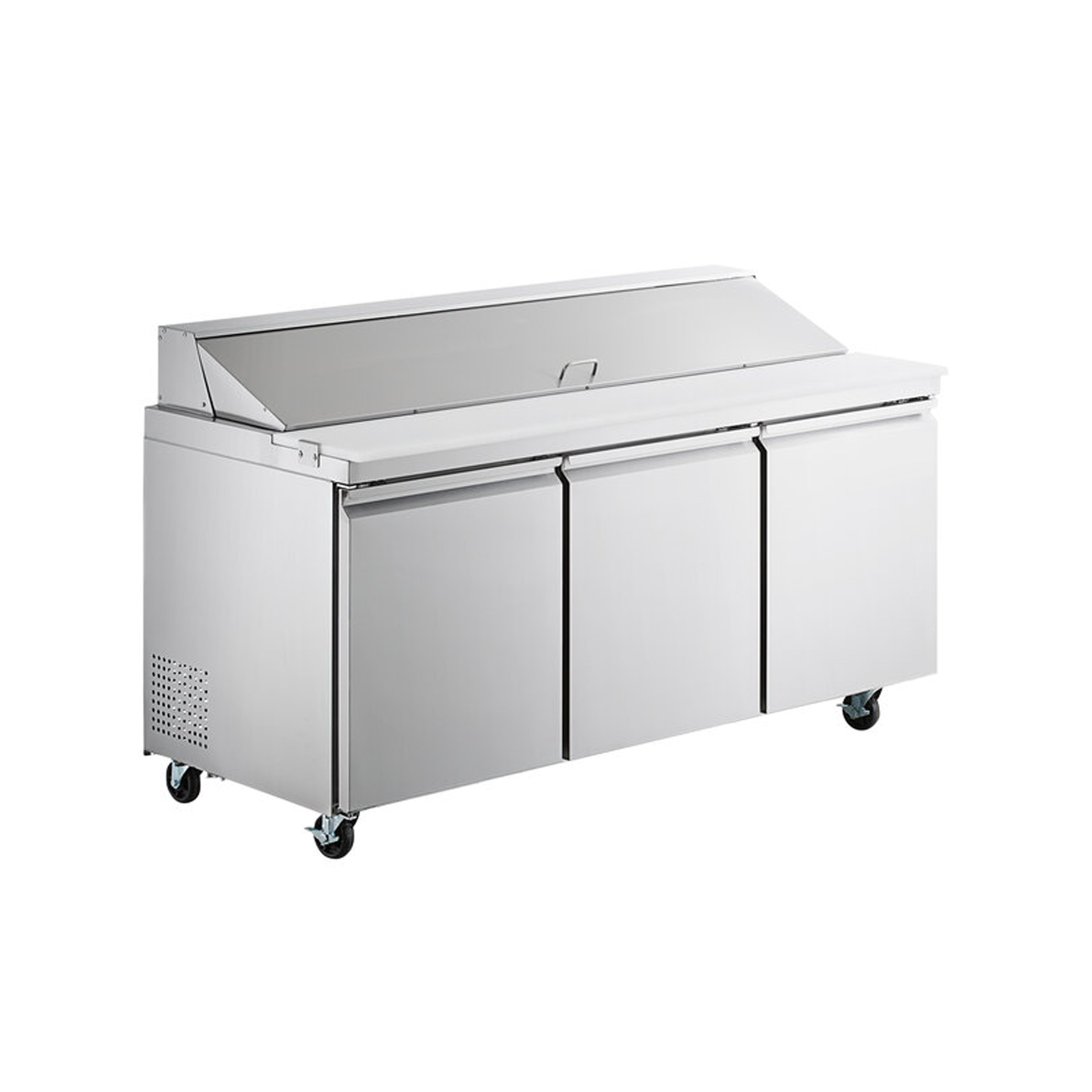 Chef AAA - SS-PT-70-HC, Commercial 70" Sandwich Prep Table 3 Door Stainless Steel Refrigerator 15.5 cu.ft.