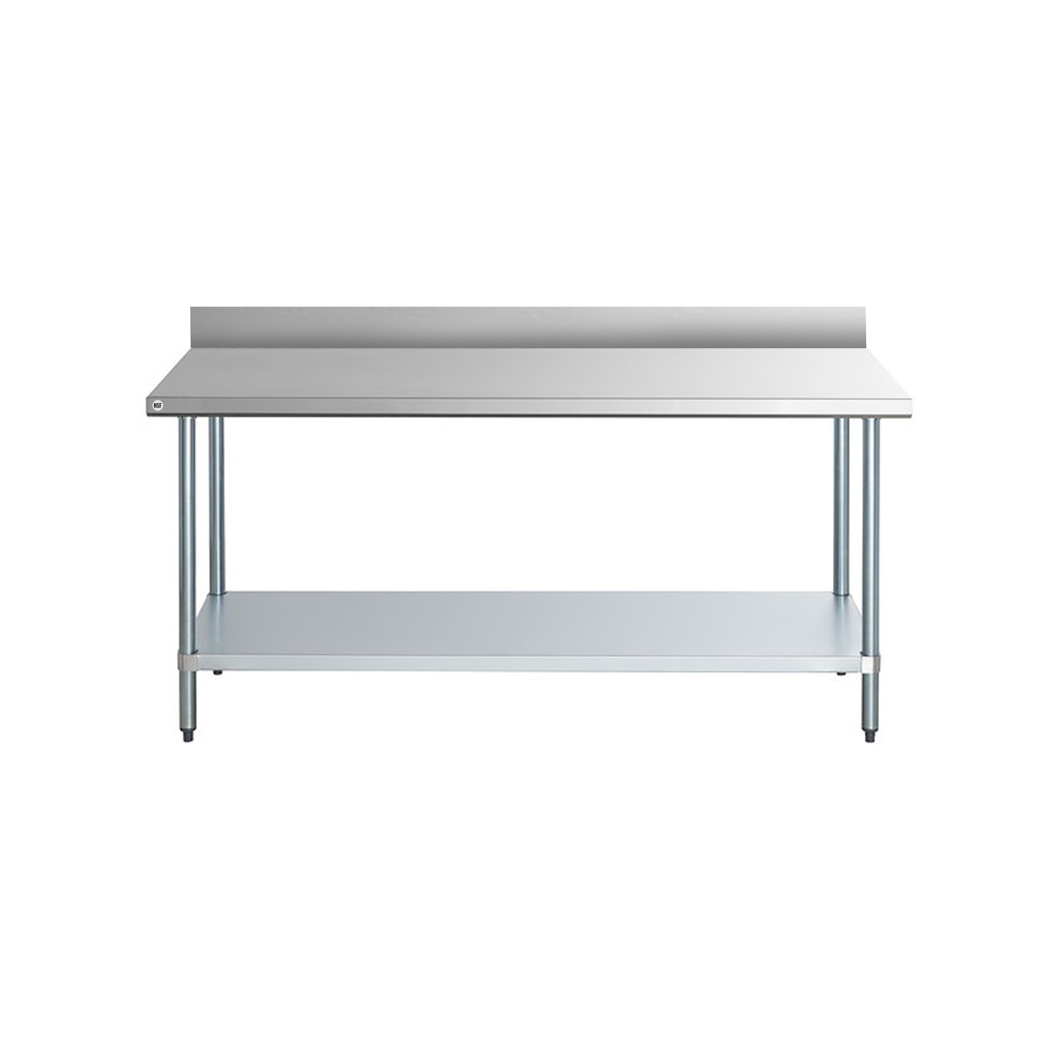 Omcan - 23796, Commercial 48" x 24" Stainless Steel Kitchen Work Table with 4" Back Splash 1000lbs Medium Duty