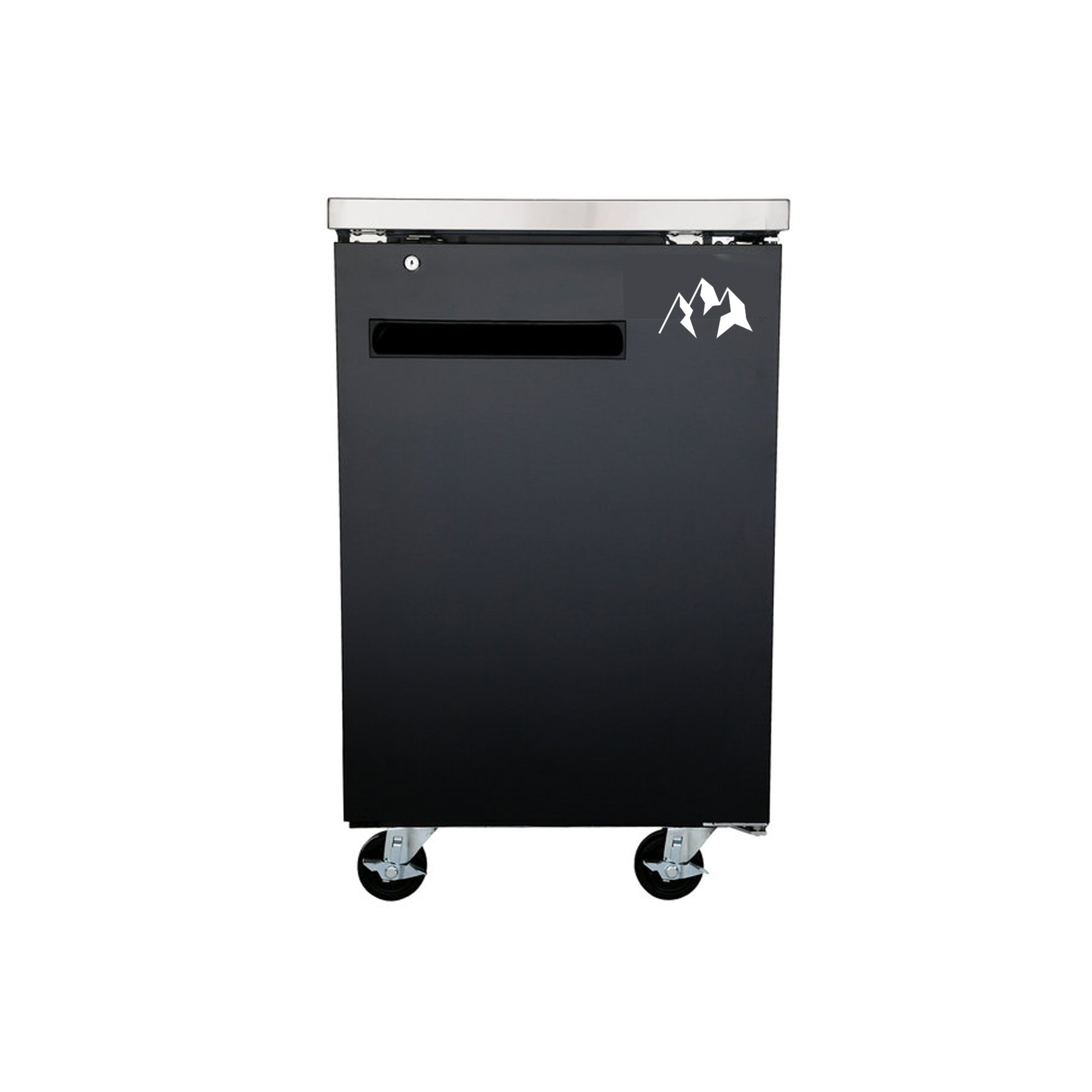 Chef AAA - UBB-1F-HC, Commercial 23" Solid Door Back Bar Refrigerator Black 6.5 Cu.ft.