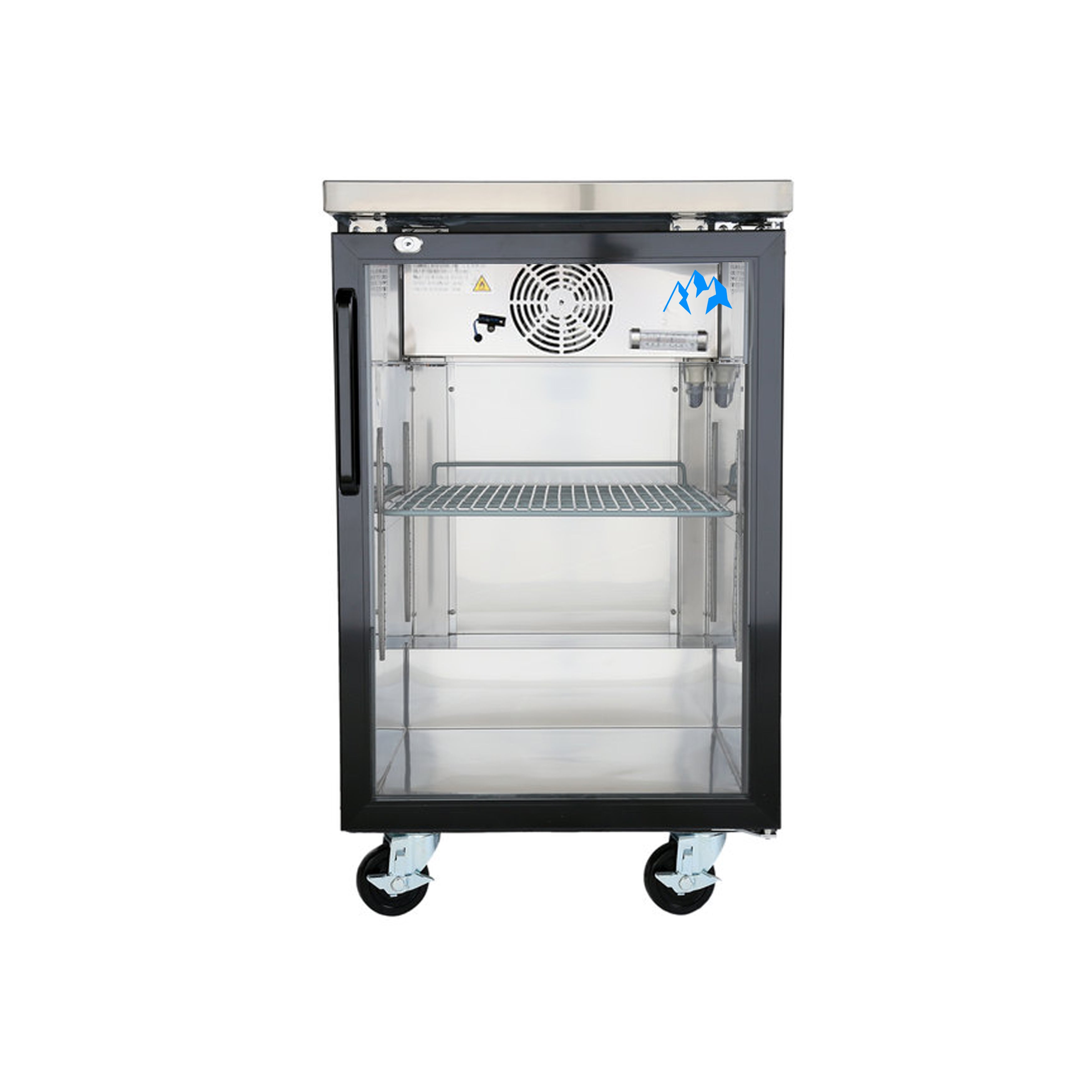 Chef AAA - UBB-1G-HC, Commercial 23" Glass Door Back Bar Refrigerator Black 6.5 Cu.ft.