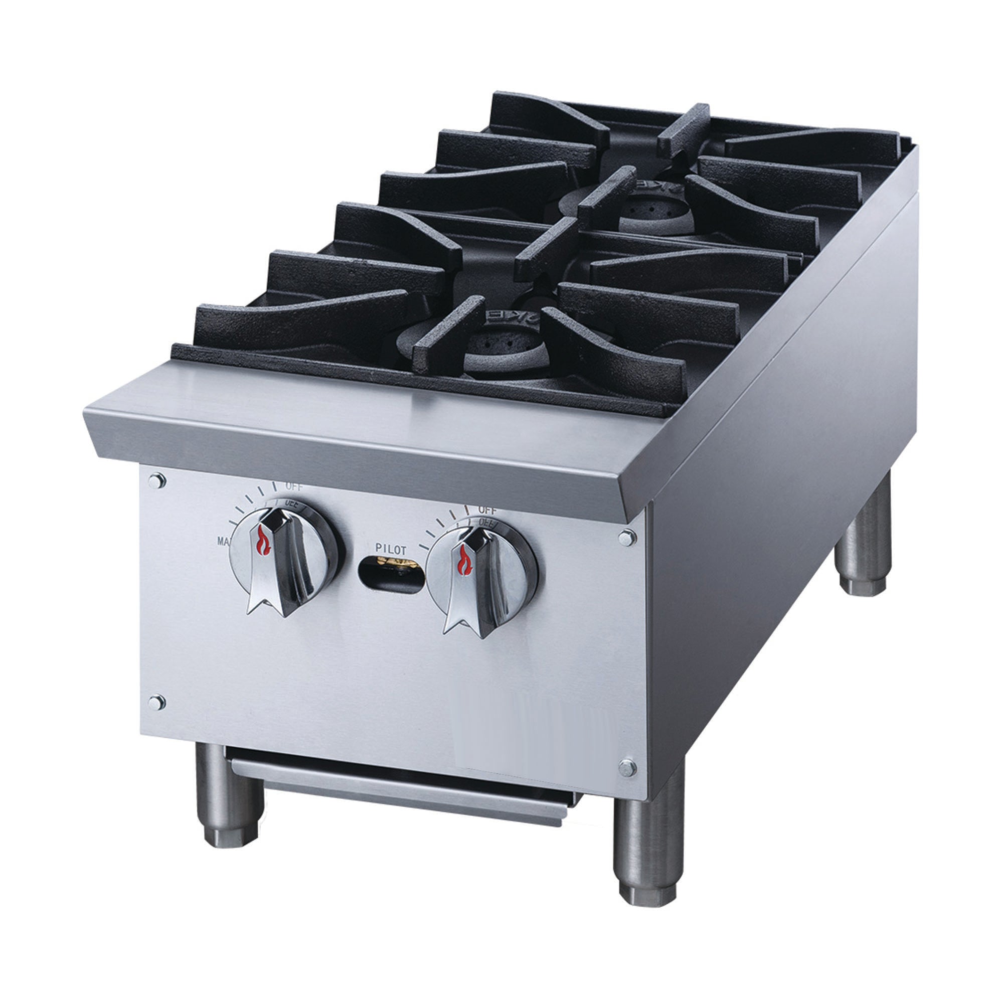 Chef AAA - KF-HP12-M, Commercial 12 Hot Plate Countertop 2 Burner Gas