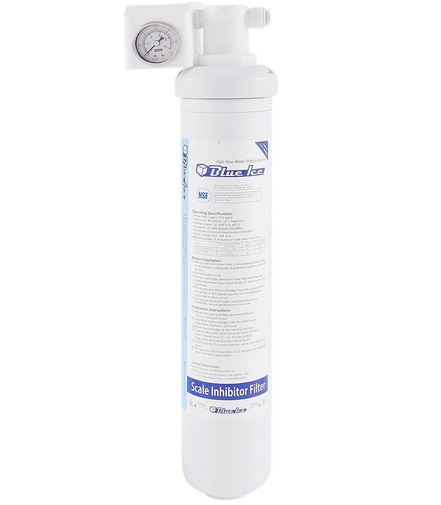 Blue Air - DH-S1, Single filtration system - Water Pressure Gauge Included, 2 GPM, Up to 500 lbs.