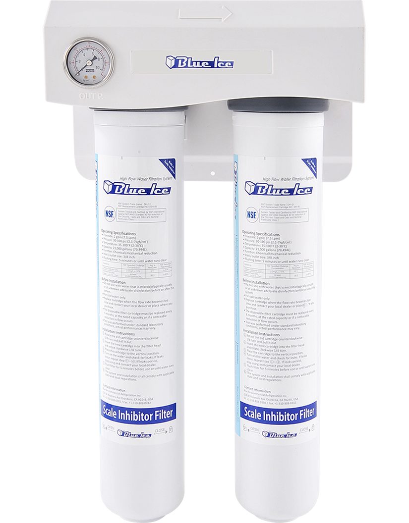 Blue Air - DH-S2, Dual filtration system - Water Pressure Gauge Included, (2) 2 GPM, 500-900 lbs.