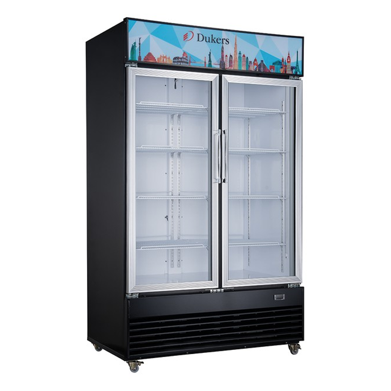 DSM-48R Commercial Glass Swing 2-Door Merchandiser Refrigerator