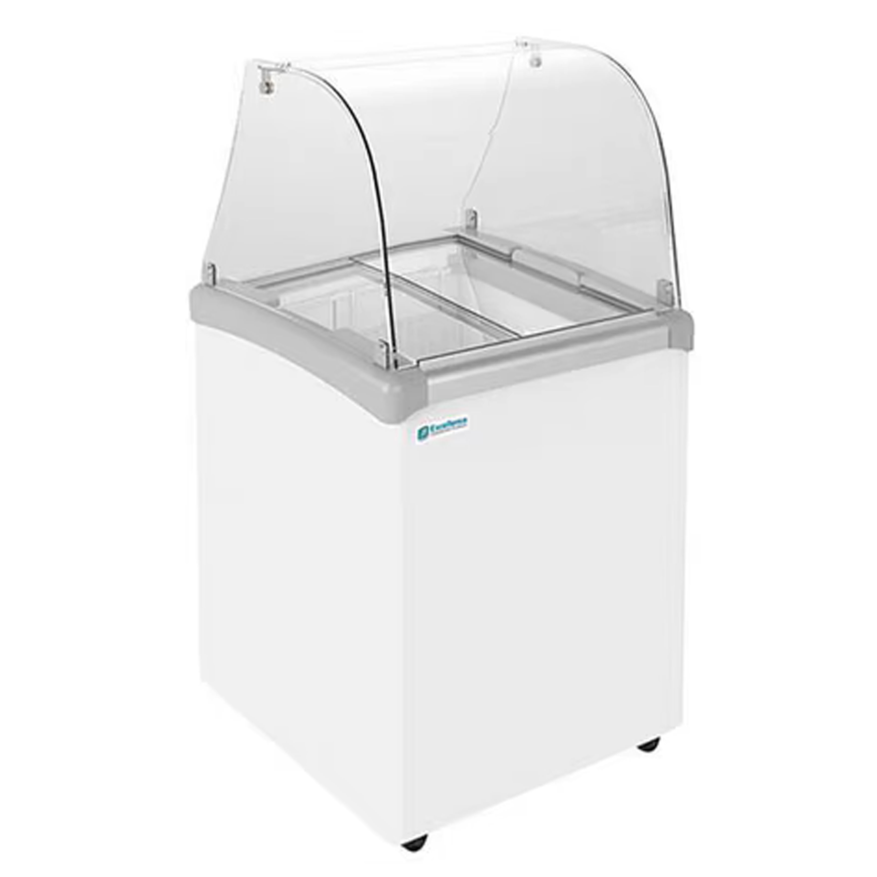 Excellence Industries - EDC-4CHC, 24" Commercial Glass Door Ice Cream Dipping Cabinet Freezer (4) 3 Gallon Tubs 5 cu.ft.
