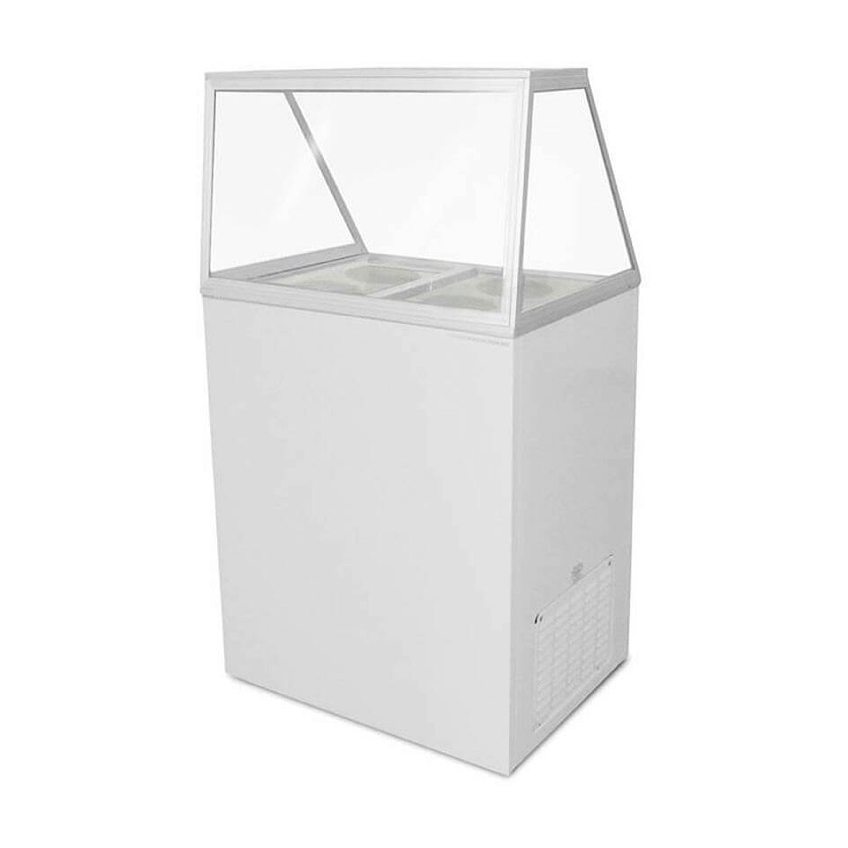 Excellence Industries - EDC-4HC, 24" Commercial Glass Door Ice Cream Dipping Cabinet Freezer 4) 3 Gallon Tubs 5 cu.ft.