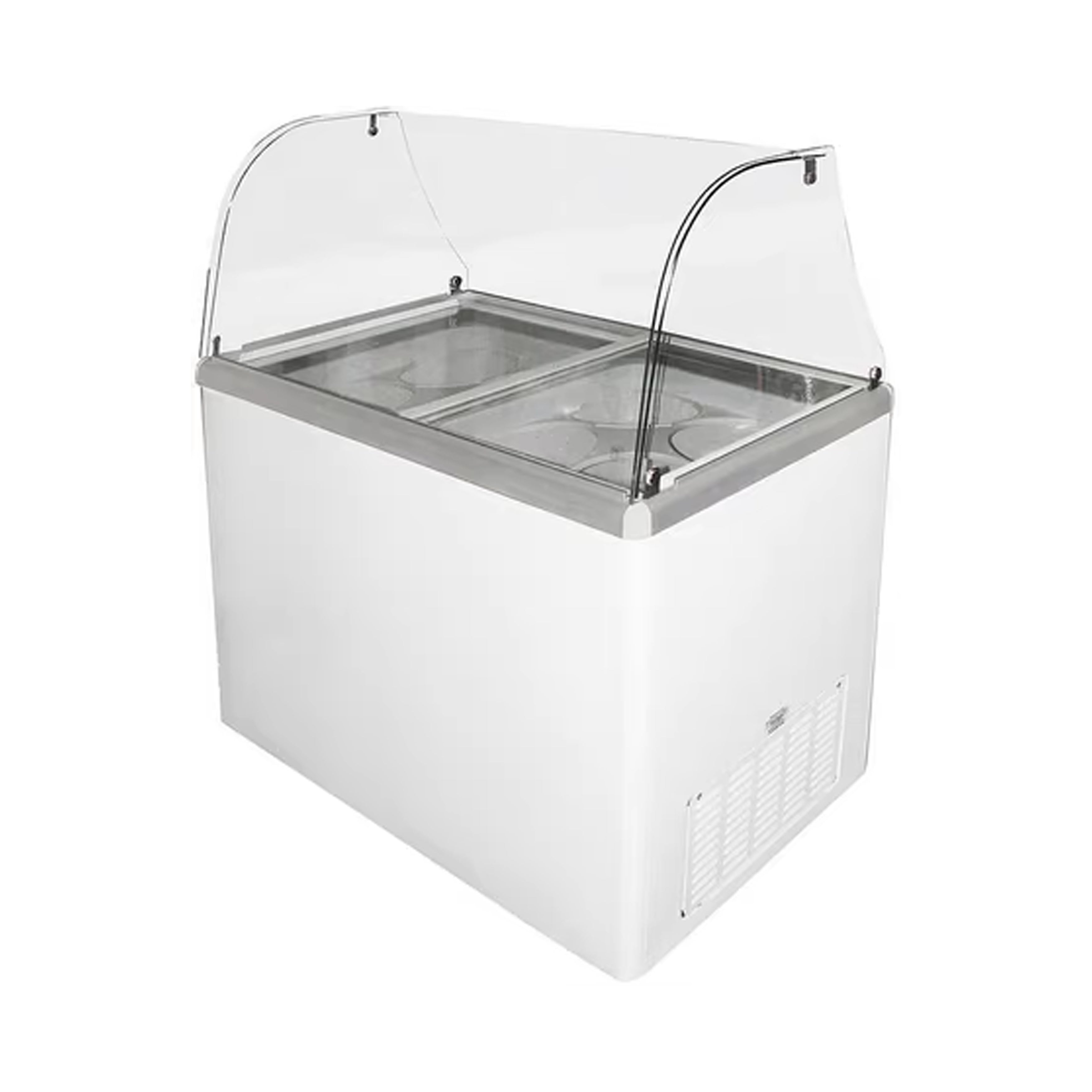 Excellence Industries - EDC-8CHC, 47" Commercial Glass Door Ice Cream Dipping Cabinet Freezer (8) 3 Gallon Tubs 12.5 cu.ft.