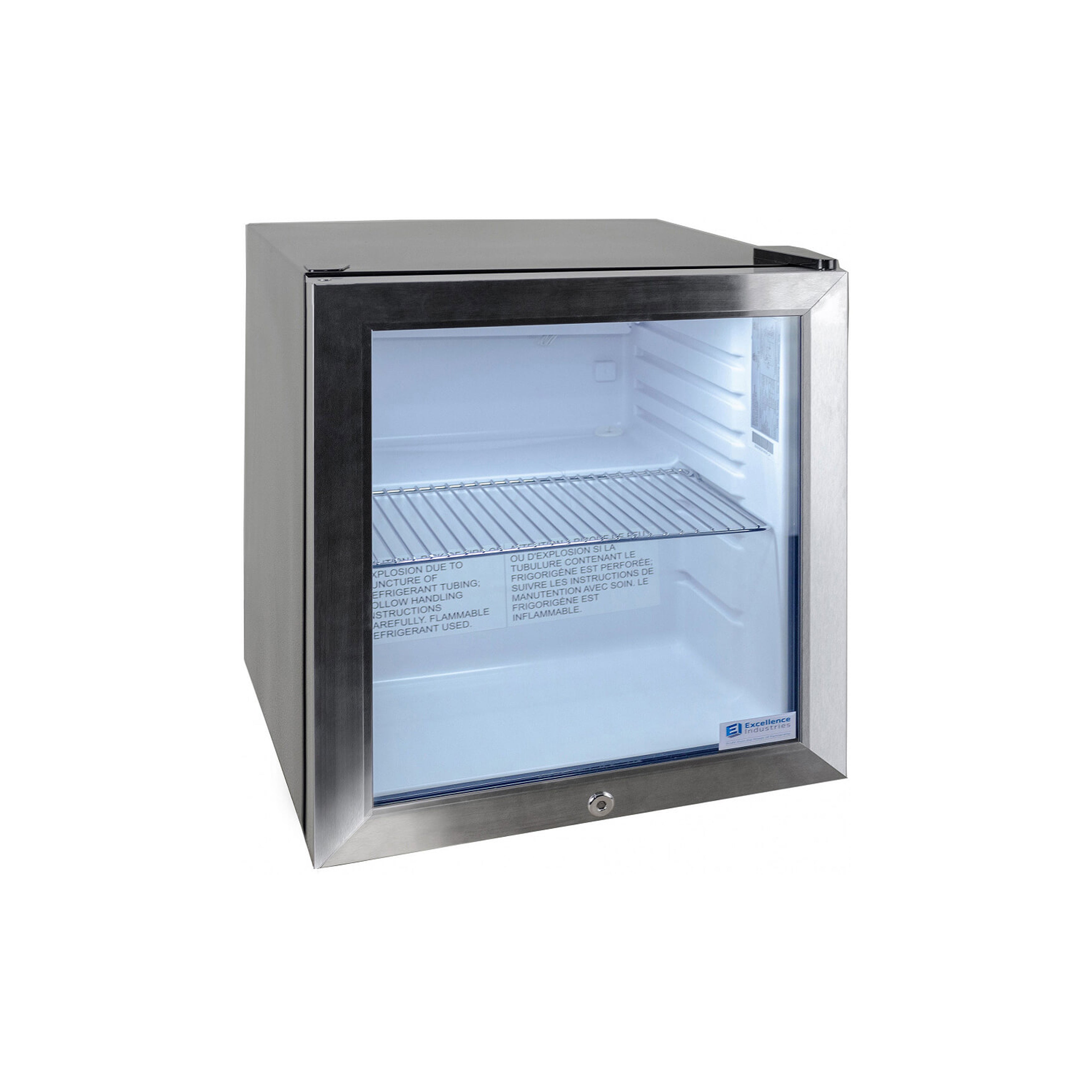 Excellence Industries - EMM-2HC, 17" Commercial 1 Swing Glass Door Countertop Refrigerated Merchandiser 1.6 cu.ft.
