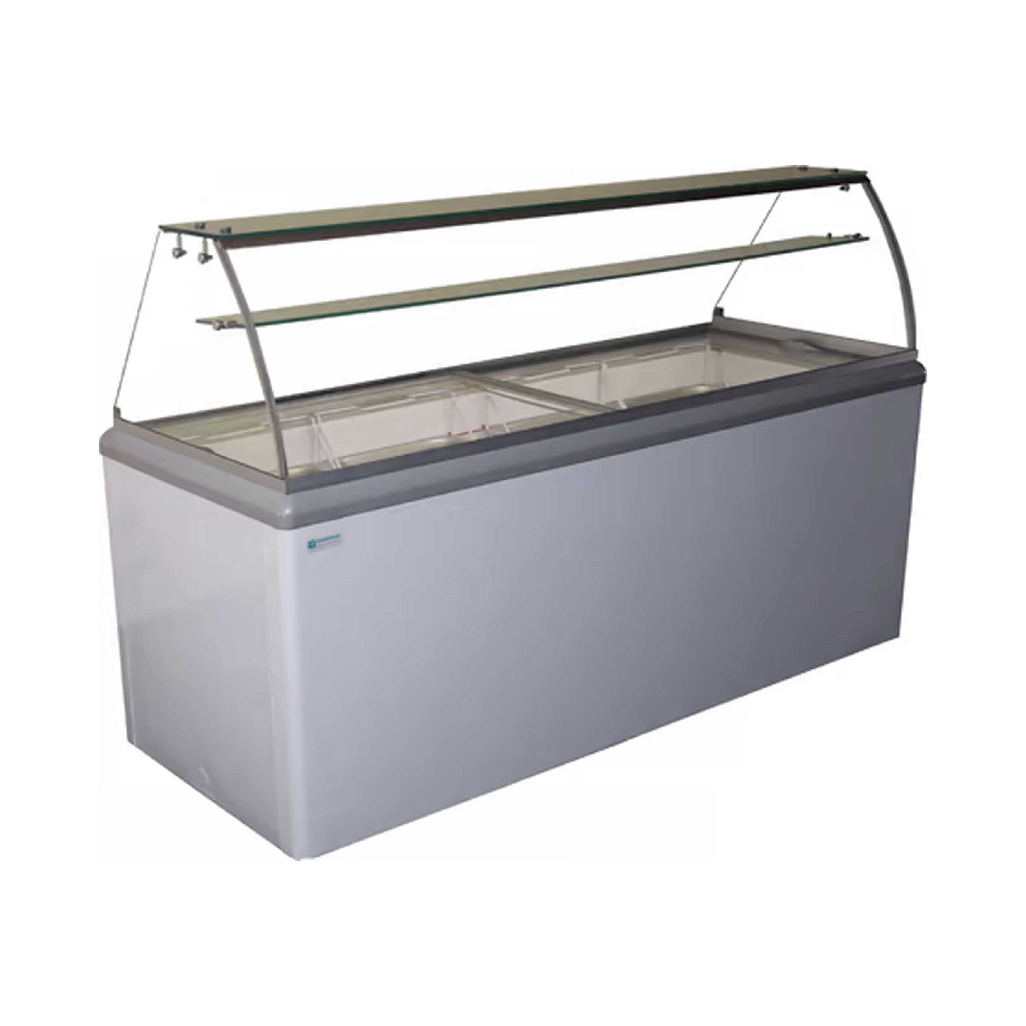 Excellence Industries - HBD-12HC, 70" Commercial Glass Door Ice Cream Dipping Cabinet Freezer (22) 3 Gallon Tubs 20 cu.ft.