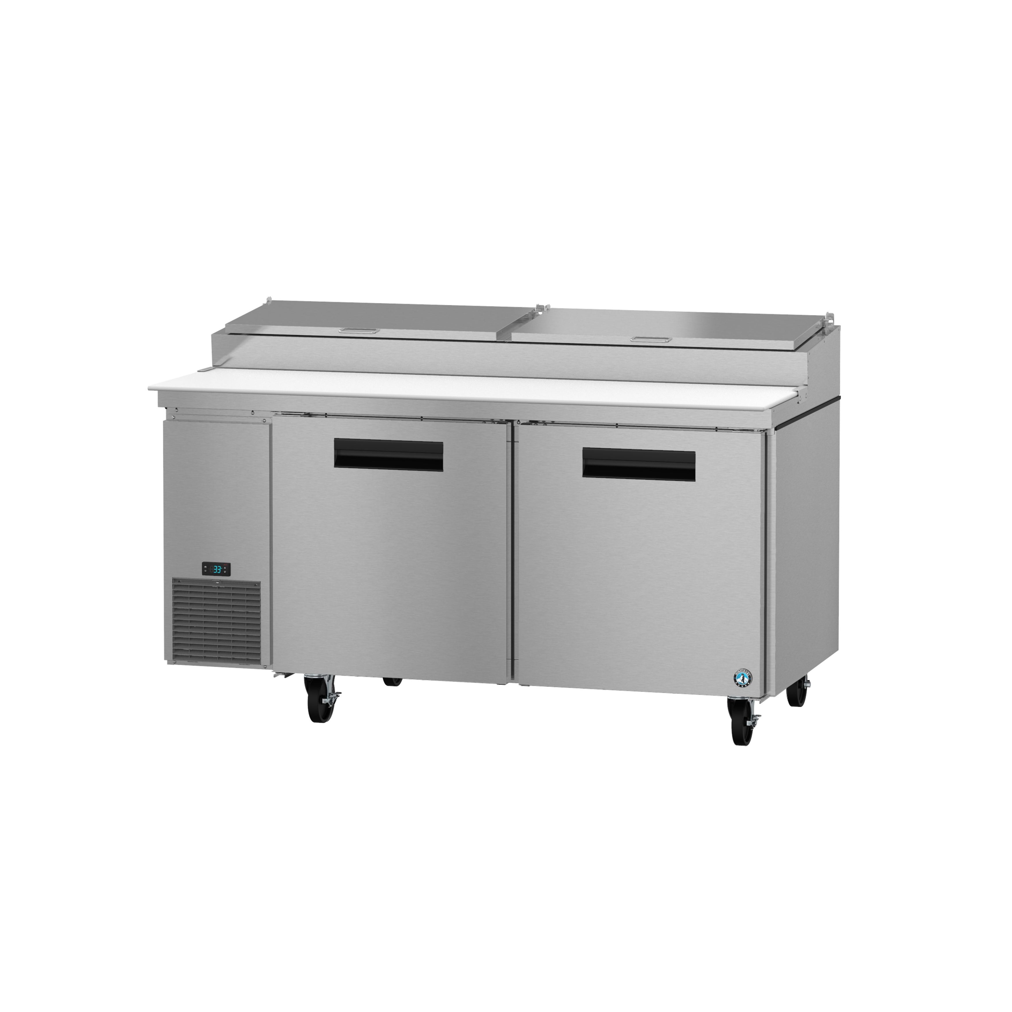 Hoshizaki - PR67A, Commercial 67" Two Section Pizza Prep Table Refrigerator Stainless Doors 19.9cu.ft.