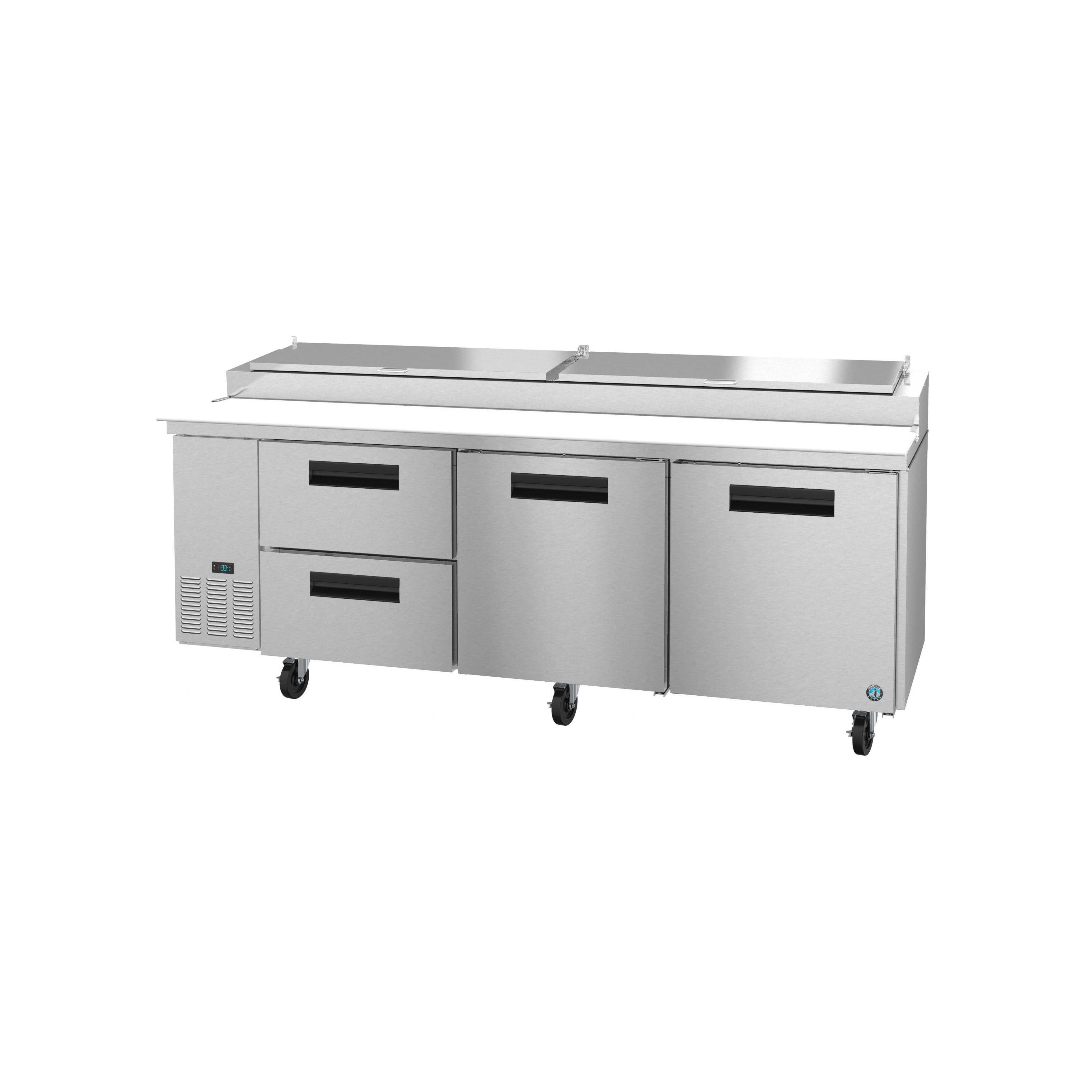 Hoshizaki - PR93A-D2, Commercial 93" Three Section Pizza Prep Table, Drawer Door Combo 30cu.ft.