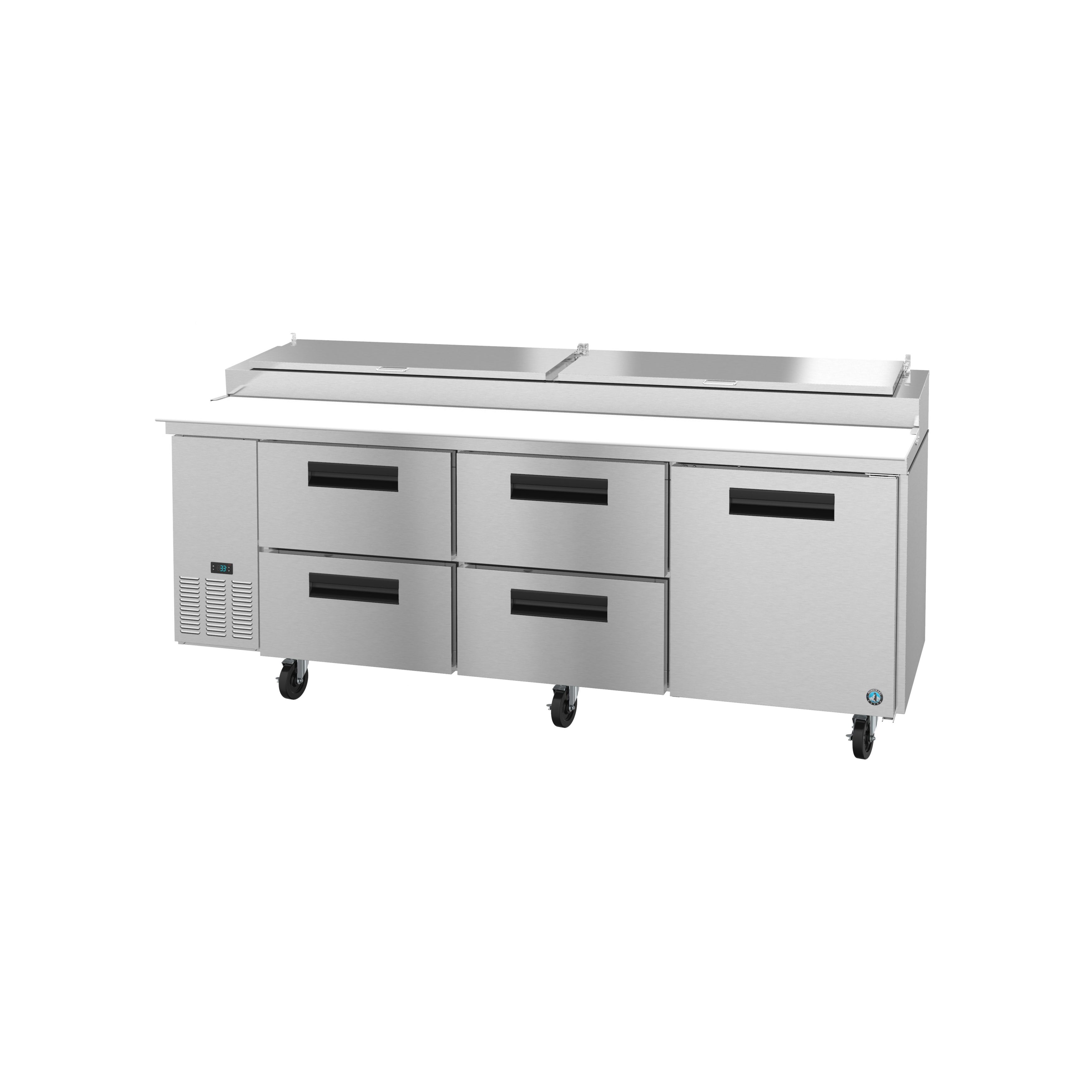 Hoshizaki - PR93A-D4, Commercial 93" Three Section Pizza Prep Table, Drawer Door Combo 30cu.ft.