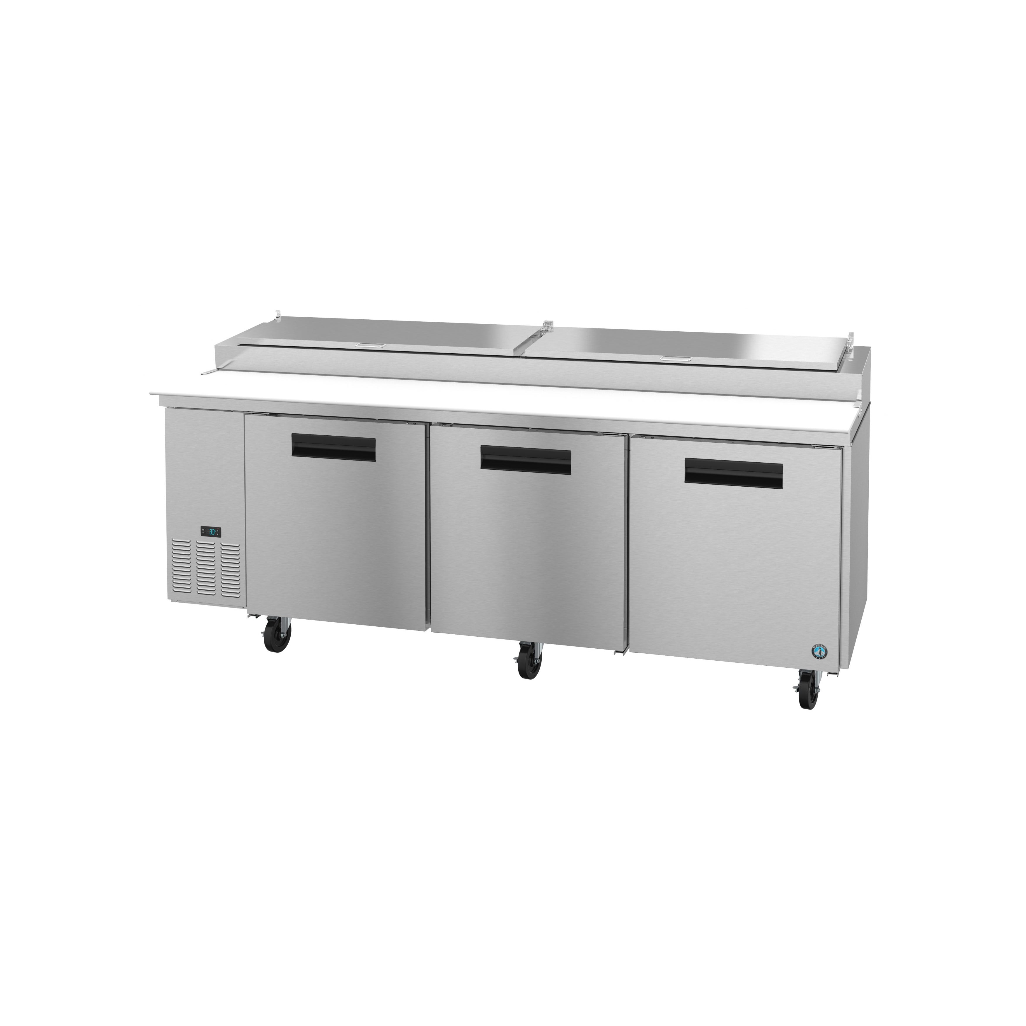 Hoshizaki - PR93A, Commercial 93" Three Section Pizza Prep Table Refrigerator Stainless Doors 30cu.ft.