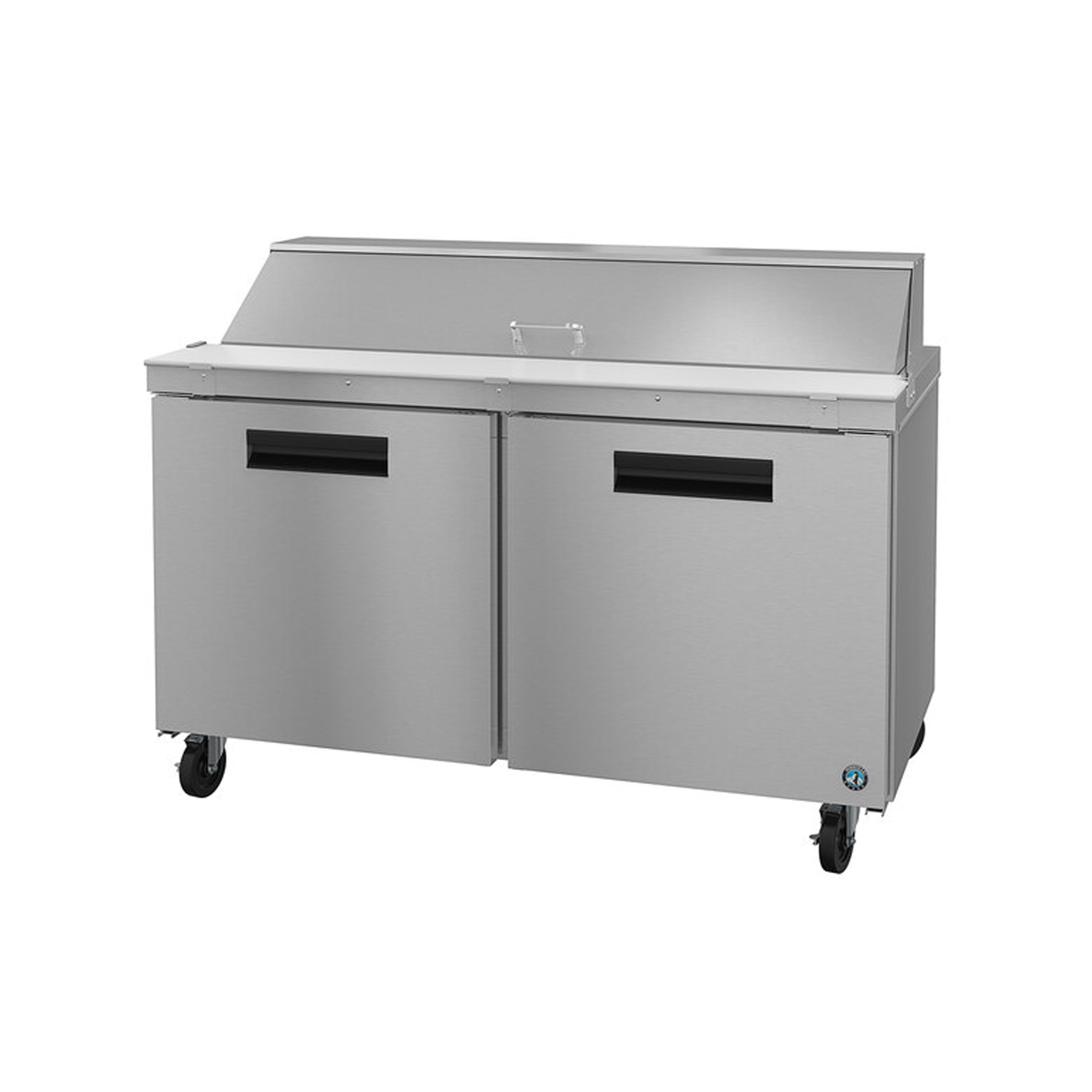 Hoshizaki - SR60B-16, Commercial 60" Two Section Sandwich Prep Table Refrigerator Stainless Doors