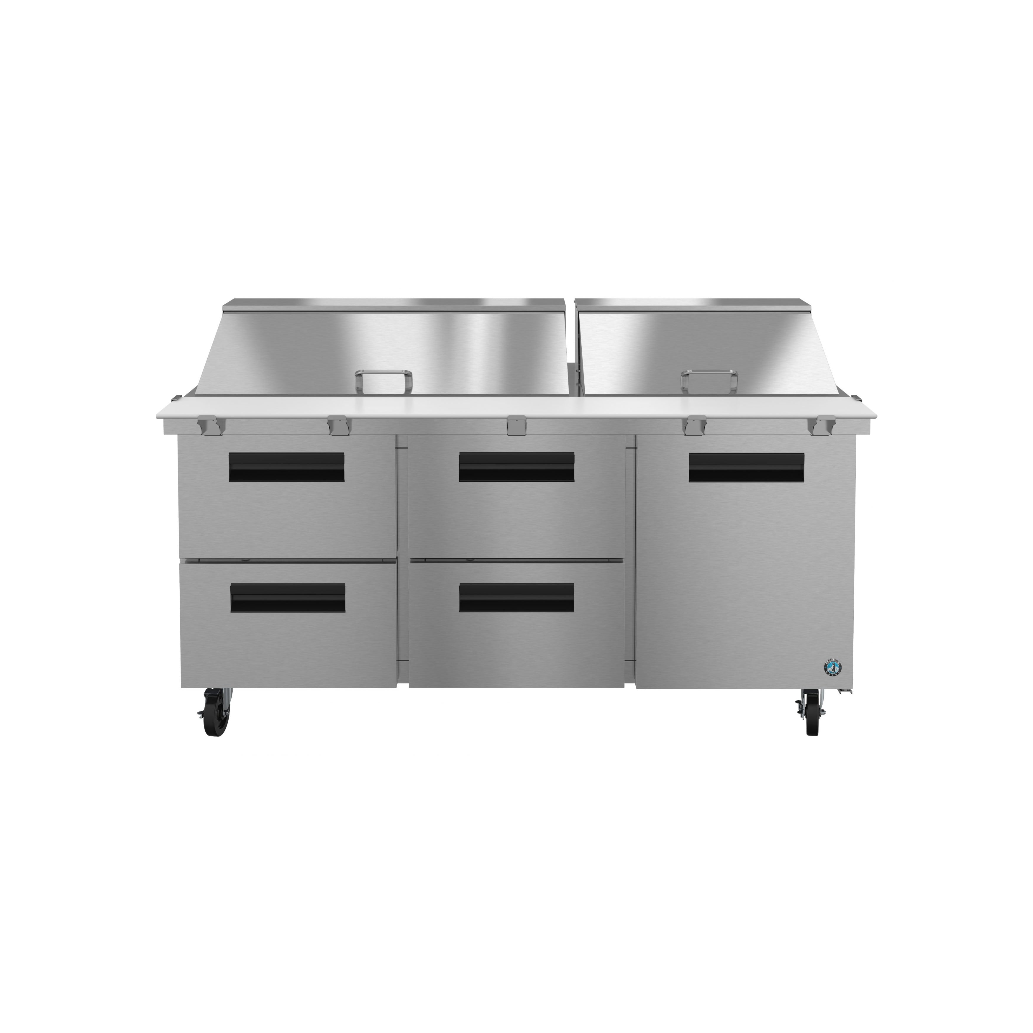 Hoshizaki - SR72A-30MD4, Commercial 72" 1 Door, 4 Drawer Mega Top Stainless Steel Refrigerated Sandwich Prep Table 18.63ct.ft.