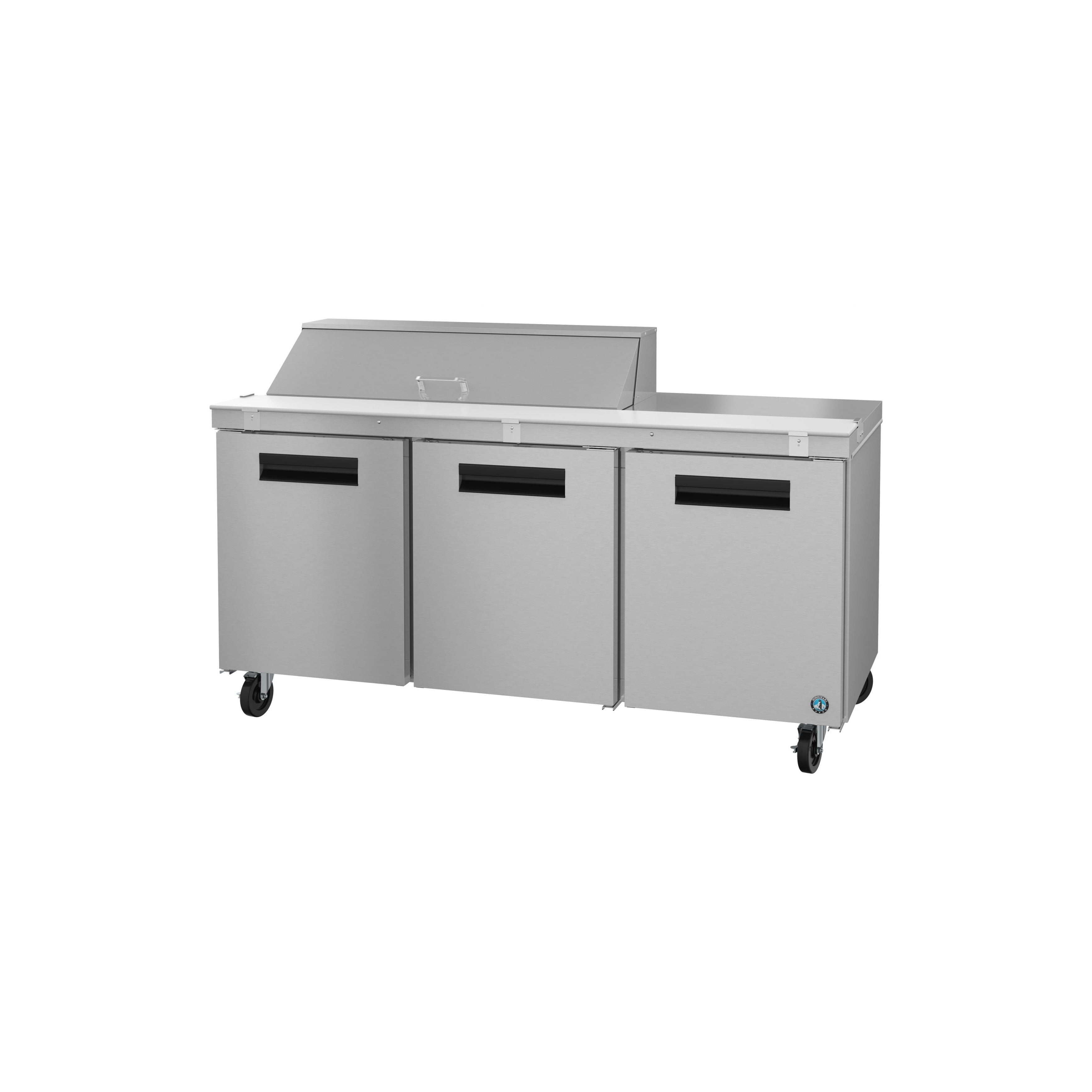 Hoshizaki - SR72B-12, Commercial 72" Three Section Sandwich Prep Table Refrigerator Stainless Doors 18cu.ft.