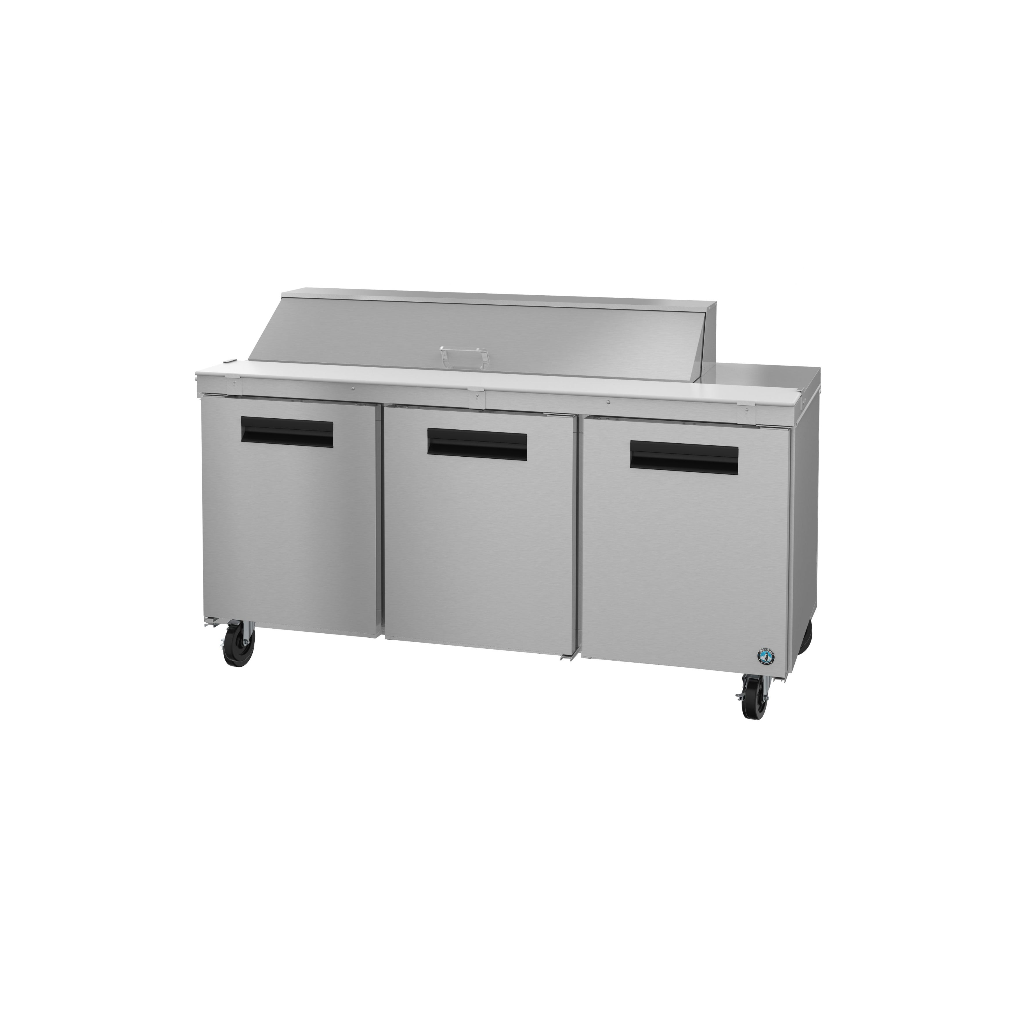 Hoshizaki - SR72B-16, Commercial 72" Three Section Sandwich Prep Table Refrigerator Stainless Doors 18cu.ft.