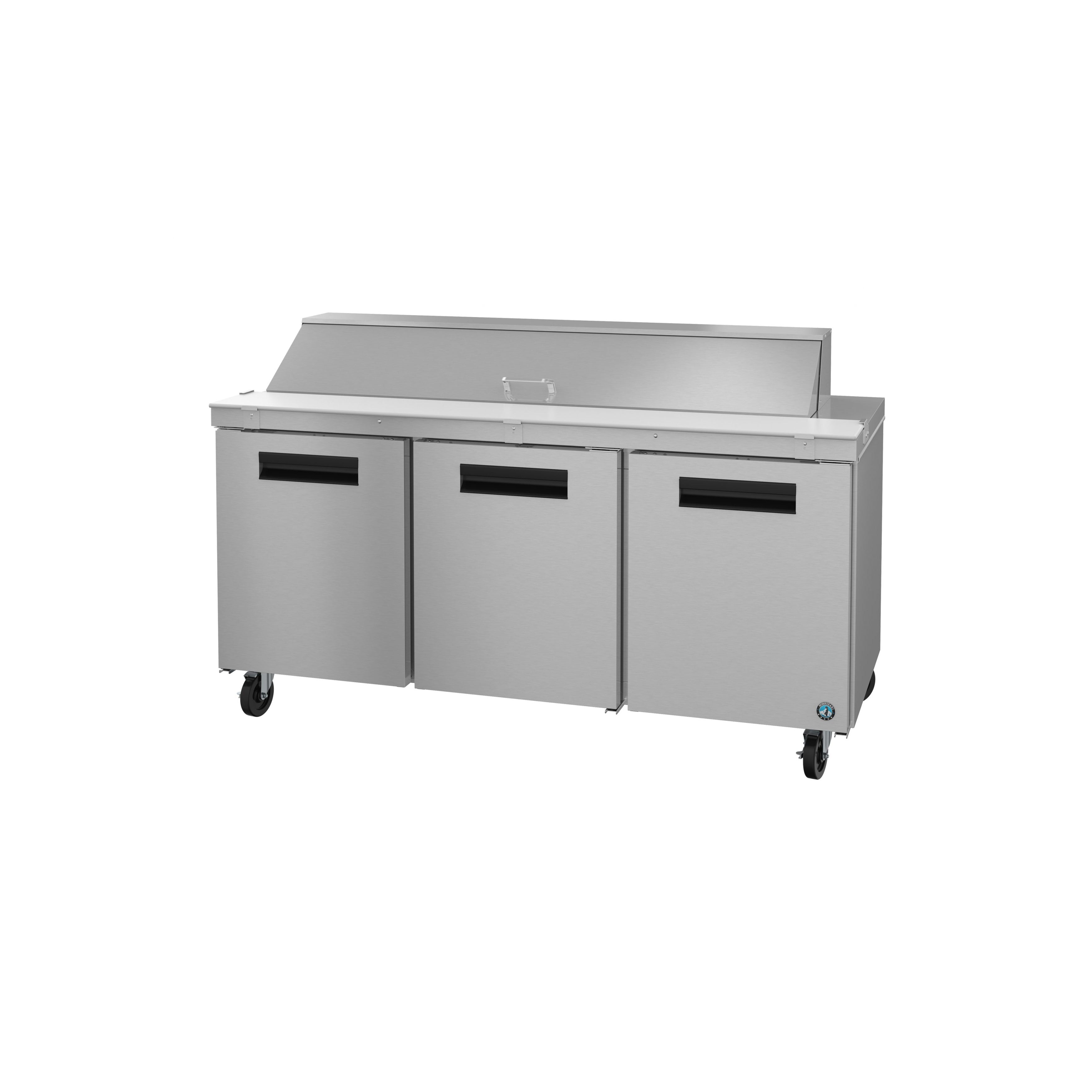 Hoshizaki - SR72B-18, Commercial 72" Three Section Sandwich Prep Table Refrigerator Stainless Doors 18cu.ft.