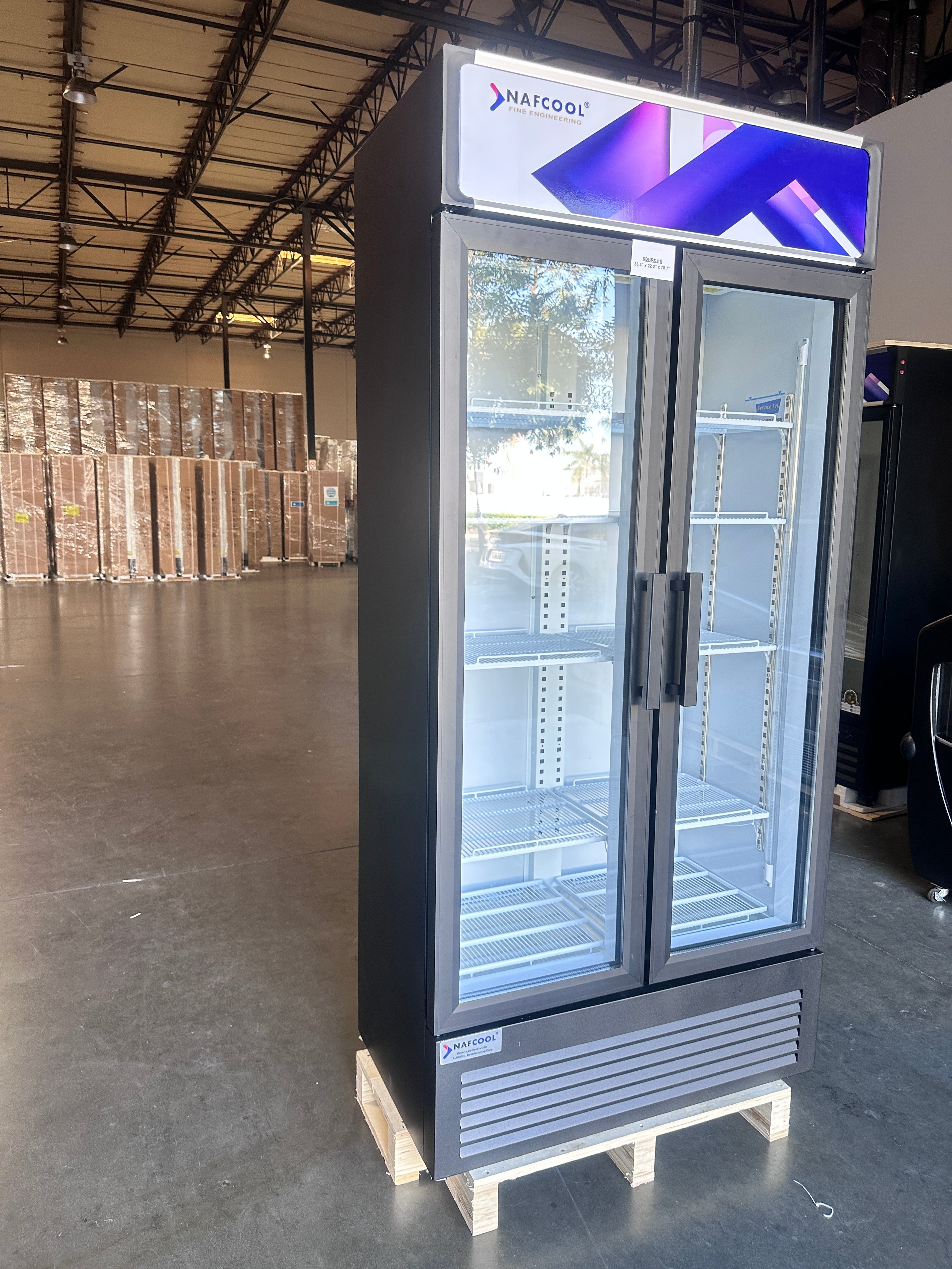 SGDRX(H) 36” Two Section Hinge Glass Door Merchandiser Refrigerator