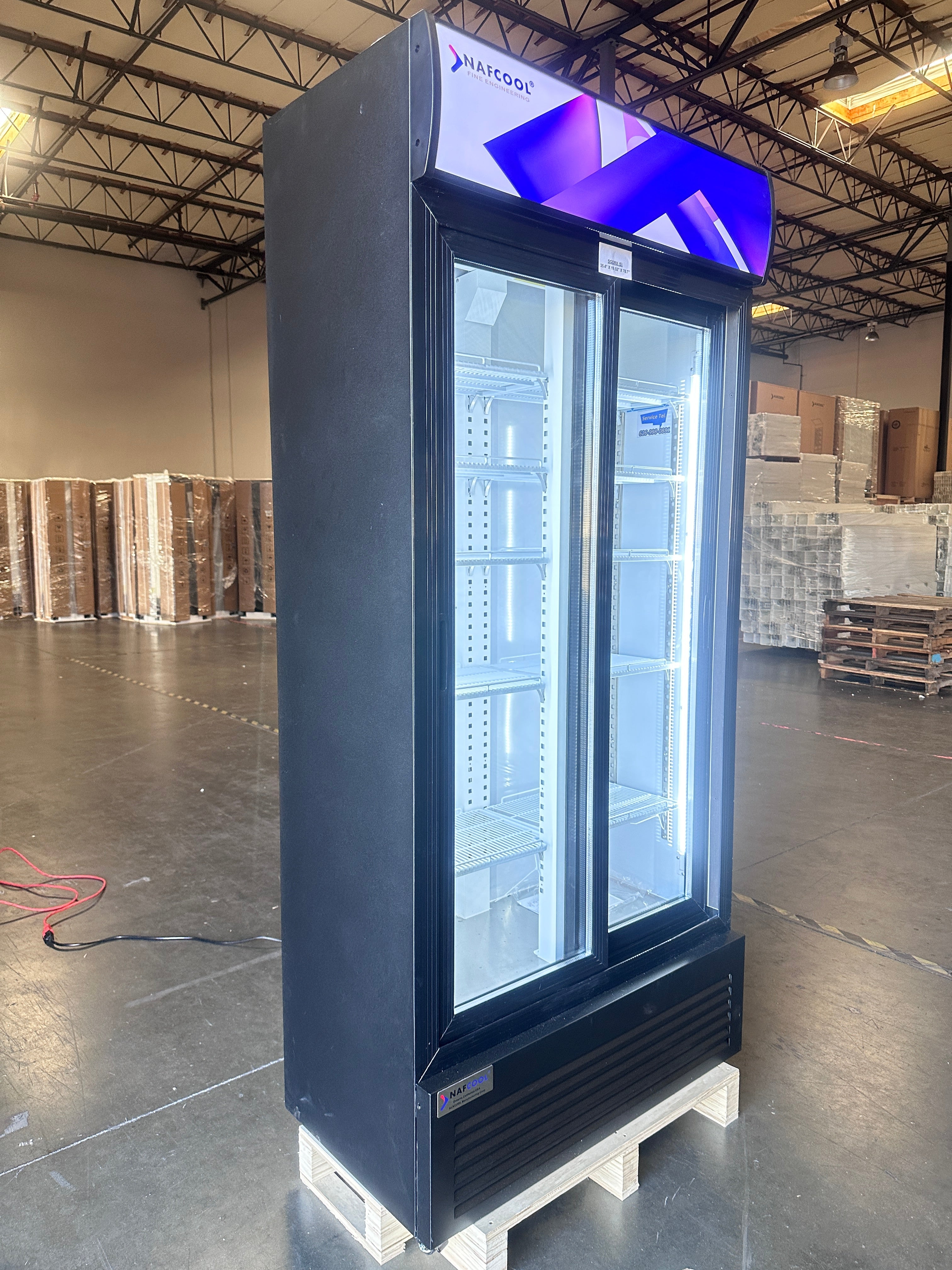 SDGRX(S) ETL, ETL Sanitation 36 inch Two section sliding glass door merchandiser refrigerator