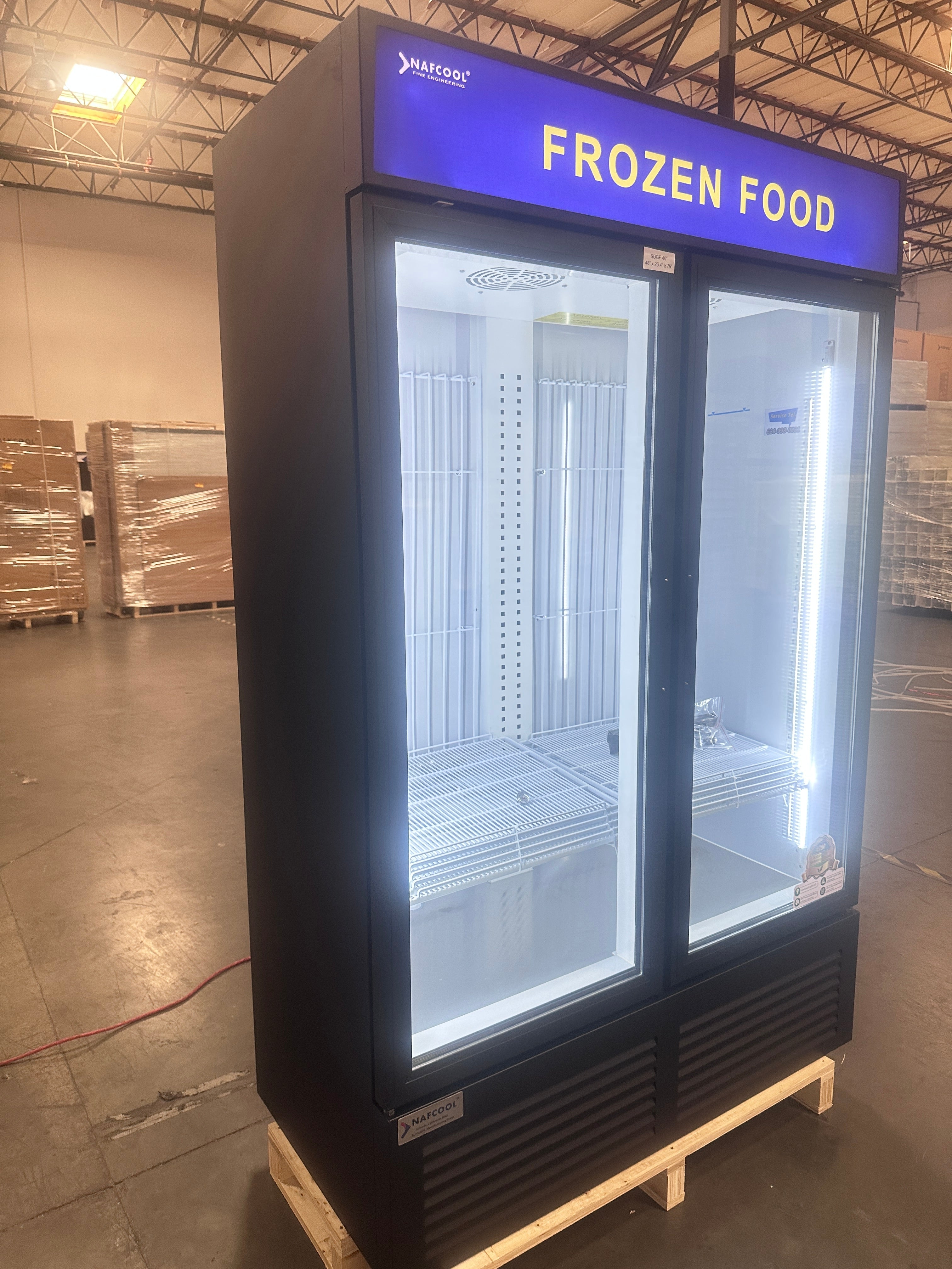 SDGF40'' Two Section Glass Door Freezer