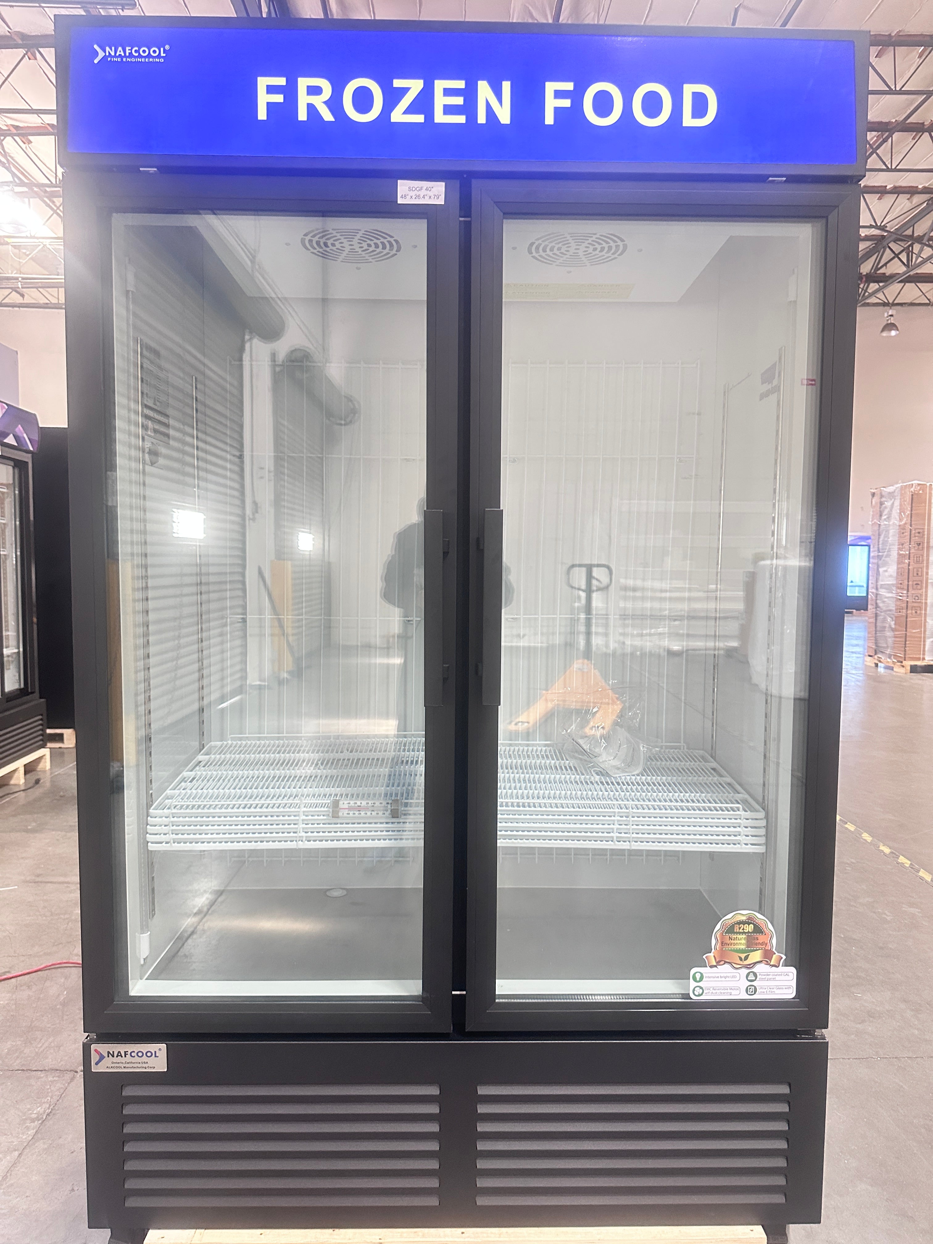 SDGF40'' Two Section Glass Door Freezer