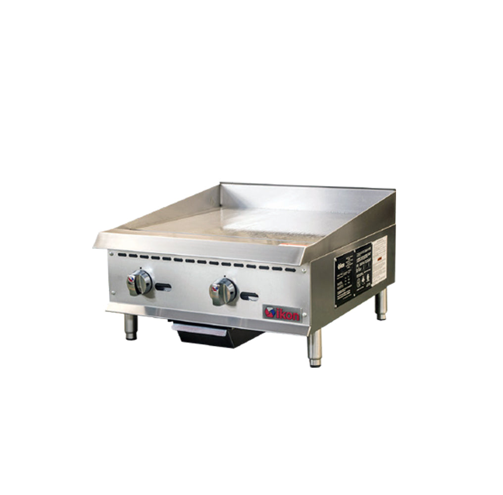 IKON - ITG-24, 24" Thermostat Control Griddles With 2 Burners, 60,000 BTU