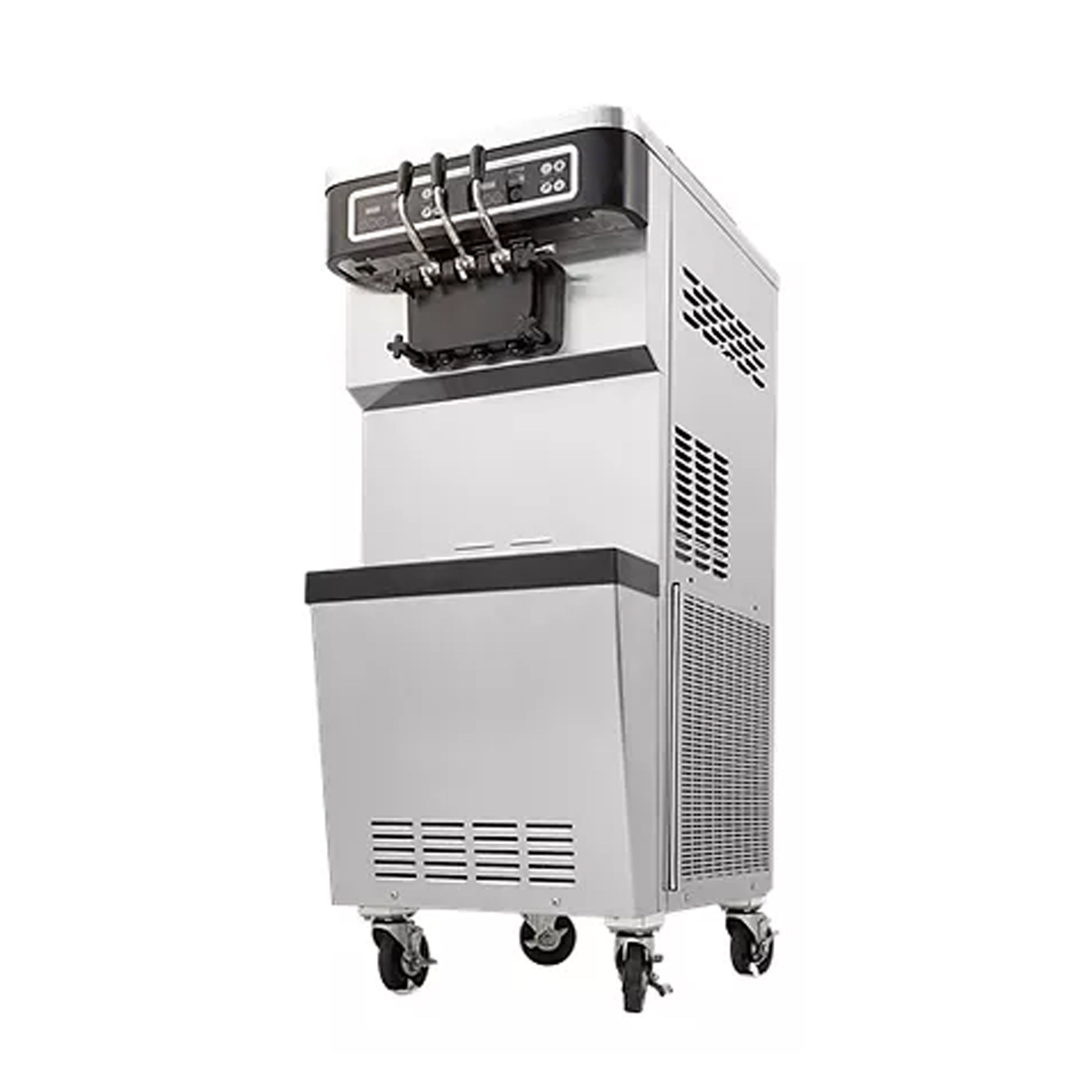 Icetro - ISI-303SNA-SNW-P, Commercial Soft Serve Floor Model Ice Cream Machine Single Hopper 2 Flavors & 1 Twist 150lbs/h