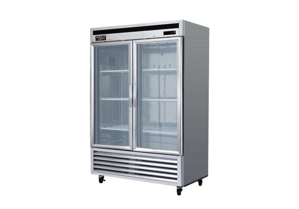 Kool-It - KBSR-2G,54" Double Glass Door Refrigerator Bottom Mount