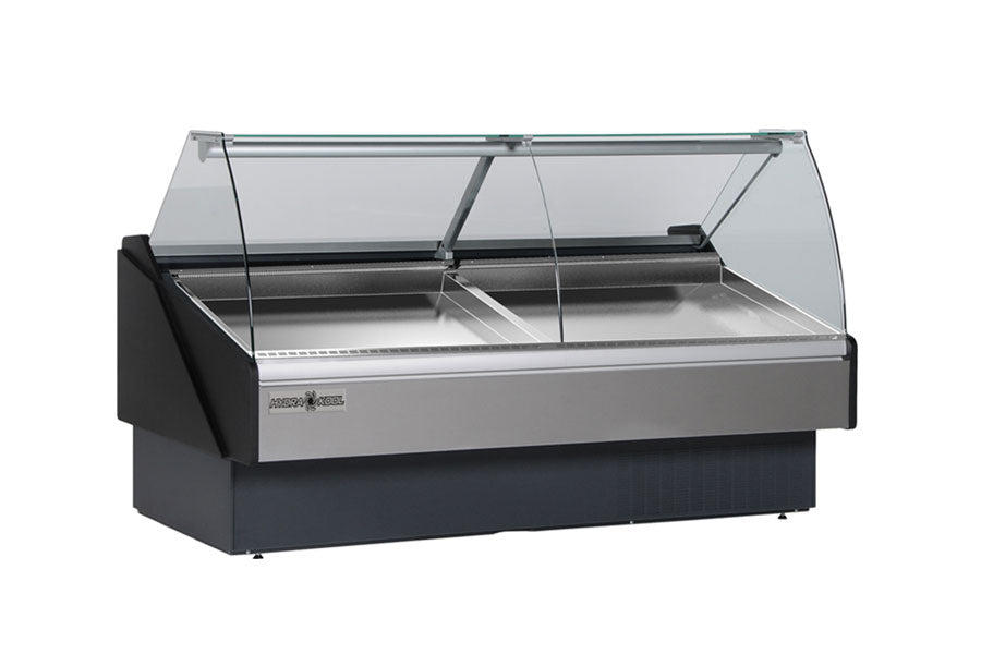 Hydra Kool - KFM-SC-60-S, 60" Curved Glass Seafood Case Self Contained