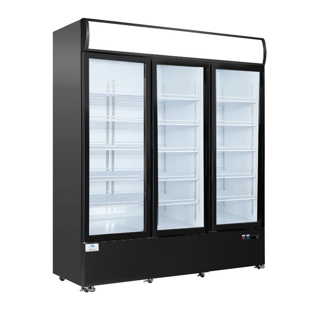 Chef AAA LG-1480M3WP 74" Commercial 3 Glass Door Refrigerator Swing Merchandiser