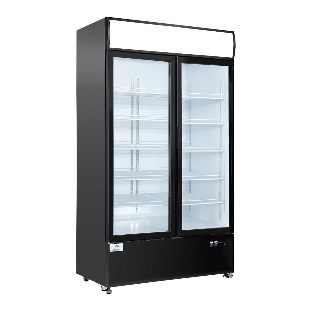 Chef AAA LG-960M2WP 49" Commercial 2 Glass Door Refrigerator Swing Merchandiser