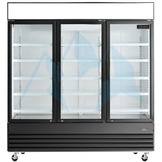 Chef AAA - TSM69R, Commercial 78" 3 Glass Door Refrigerator 69.43 cu.ft.