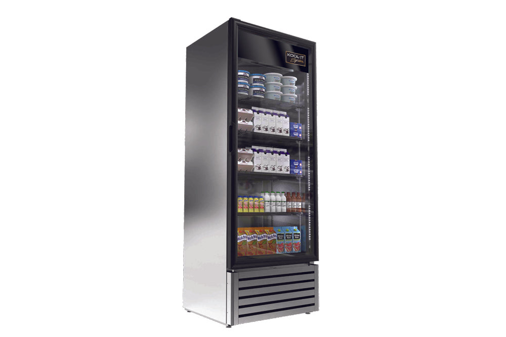 Kool-It - LX-24RS, 29.5" Single Glass Door Stainless Steel Merchandiser Refrigerator