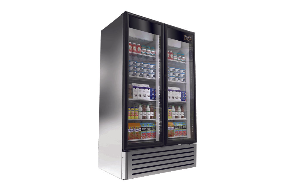 Kool-It - LX-40RS, 47" Double Glass Door Stainless Steel Merchandiser Refrigerator