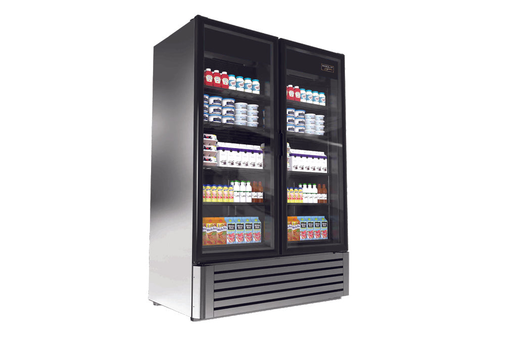 Kool-It - LX-46RS, 54" Double Glass Door Stainless Steel Merchandiser Refrigerator
