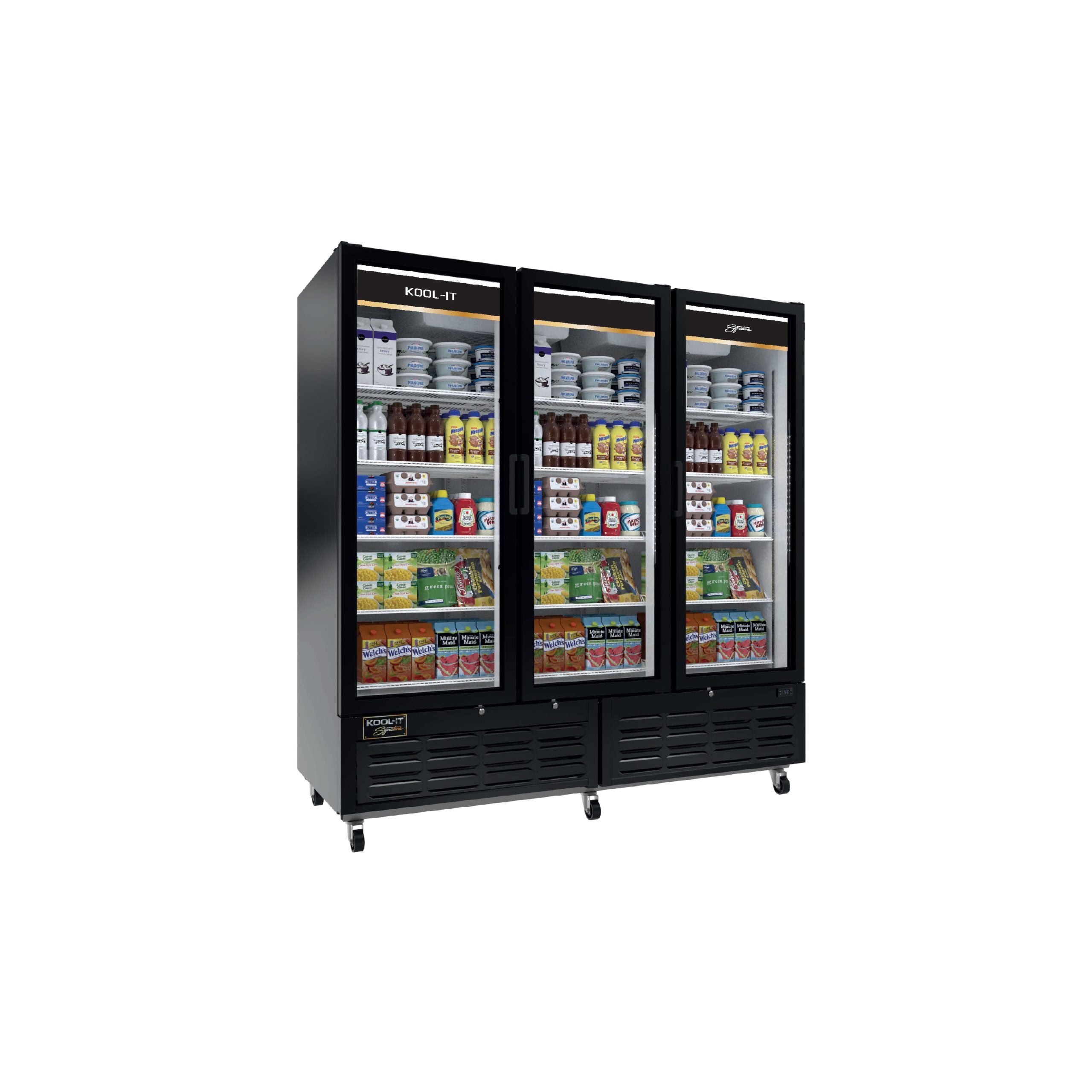 Kool-It - LX-74RB, 78" Triple Glass Door Merchandiser Refrigerator
