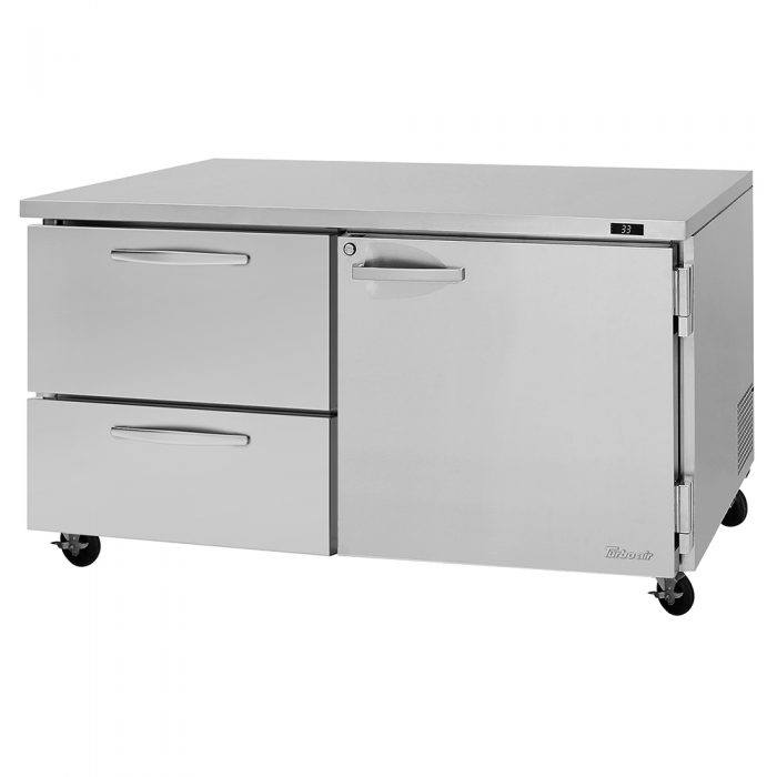 Turbo Air - PUR-60-D2R(L)-N, 2 Drawers+1 Right(Left) Hinged Door Undercounter Refrigerator