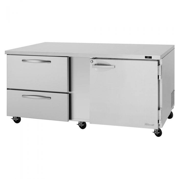 Turbo Air - PUR-72-D2R(L)-N, 2 Drawers+1 Right(Left) Hinged Door Undercounter Refrigerator
