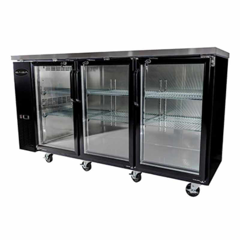 Saba - SBB-24-72G Commercial 72" Back Bar Refrigerator Cooler